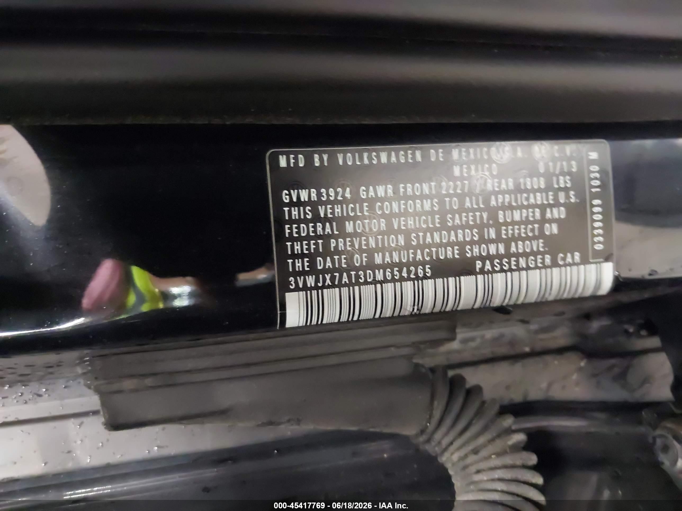 2013 Volkswagen Beetle 2.5l Fender Edition Black vin: 3VWJX7AT3DM654265