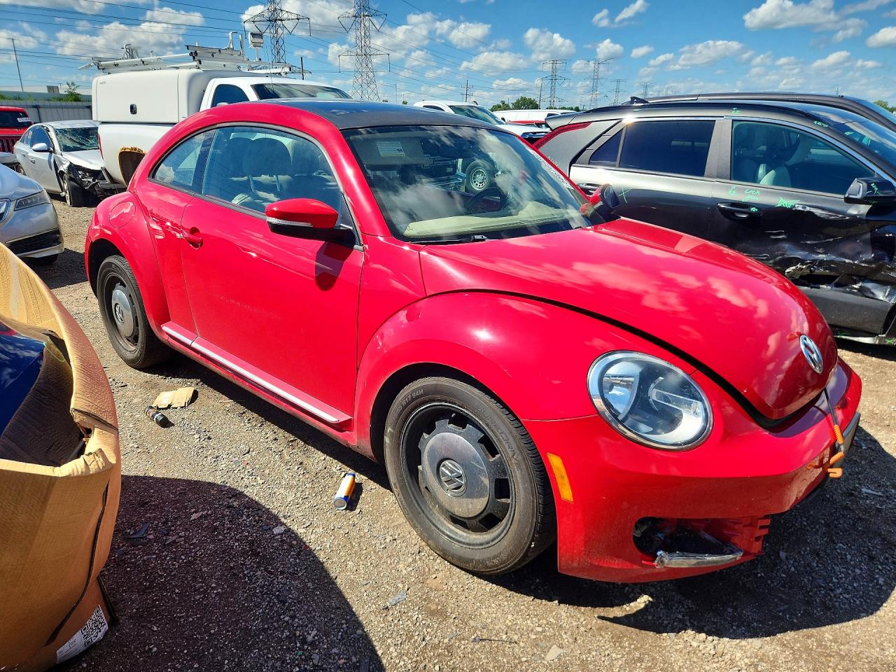 2013 Volkswagen Beetle Red vin: 3VWJX7AT3DM681675