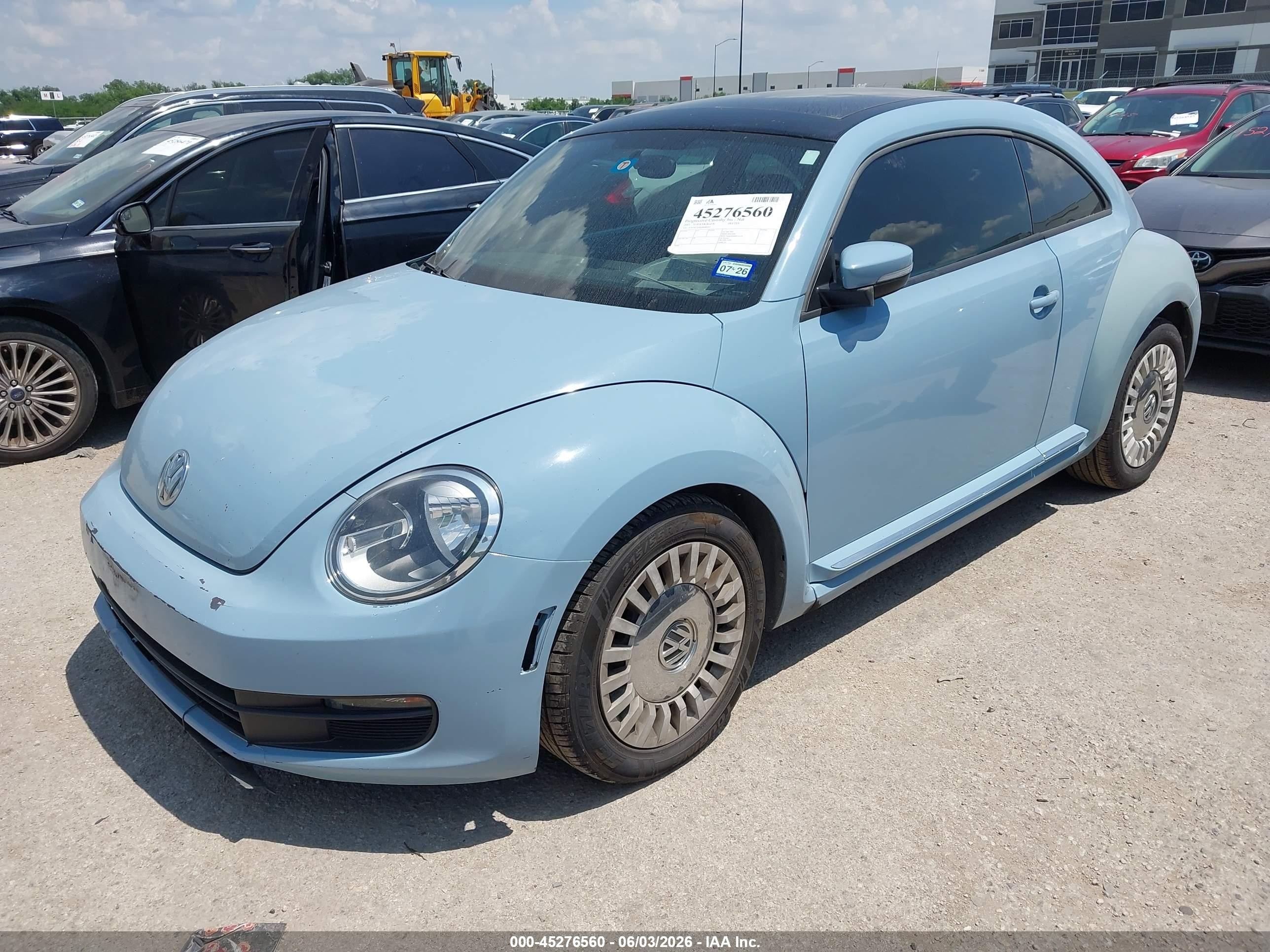 2013 Volkswagen Beetle 2.5l Light Blue vin: 3VWJX7AT4DM688263