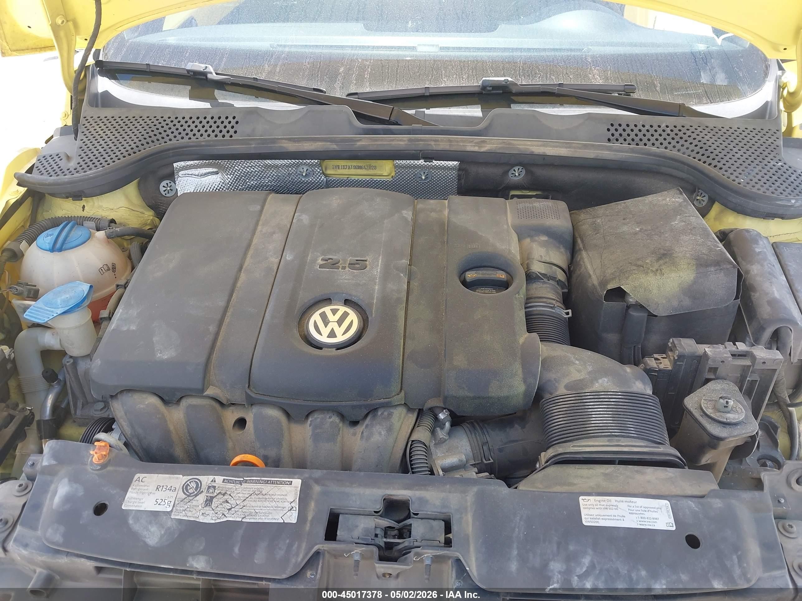 2013 Volkswagen Beetle 2.5l Yellow vin: 3VWJX7AT9DM647028