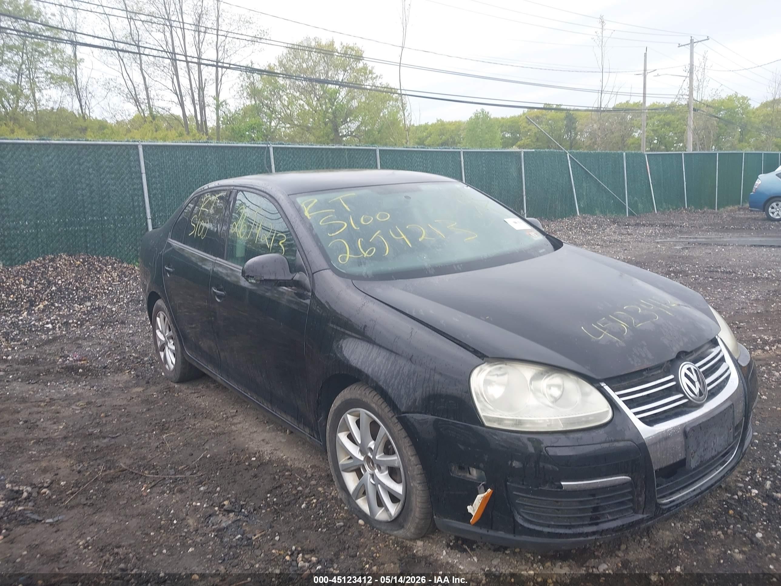 2008 Volkswagen Jetta S Black vin: 3VWJZ71K28M153407