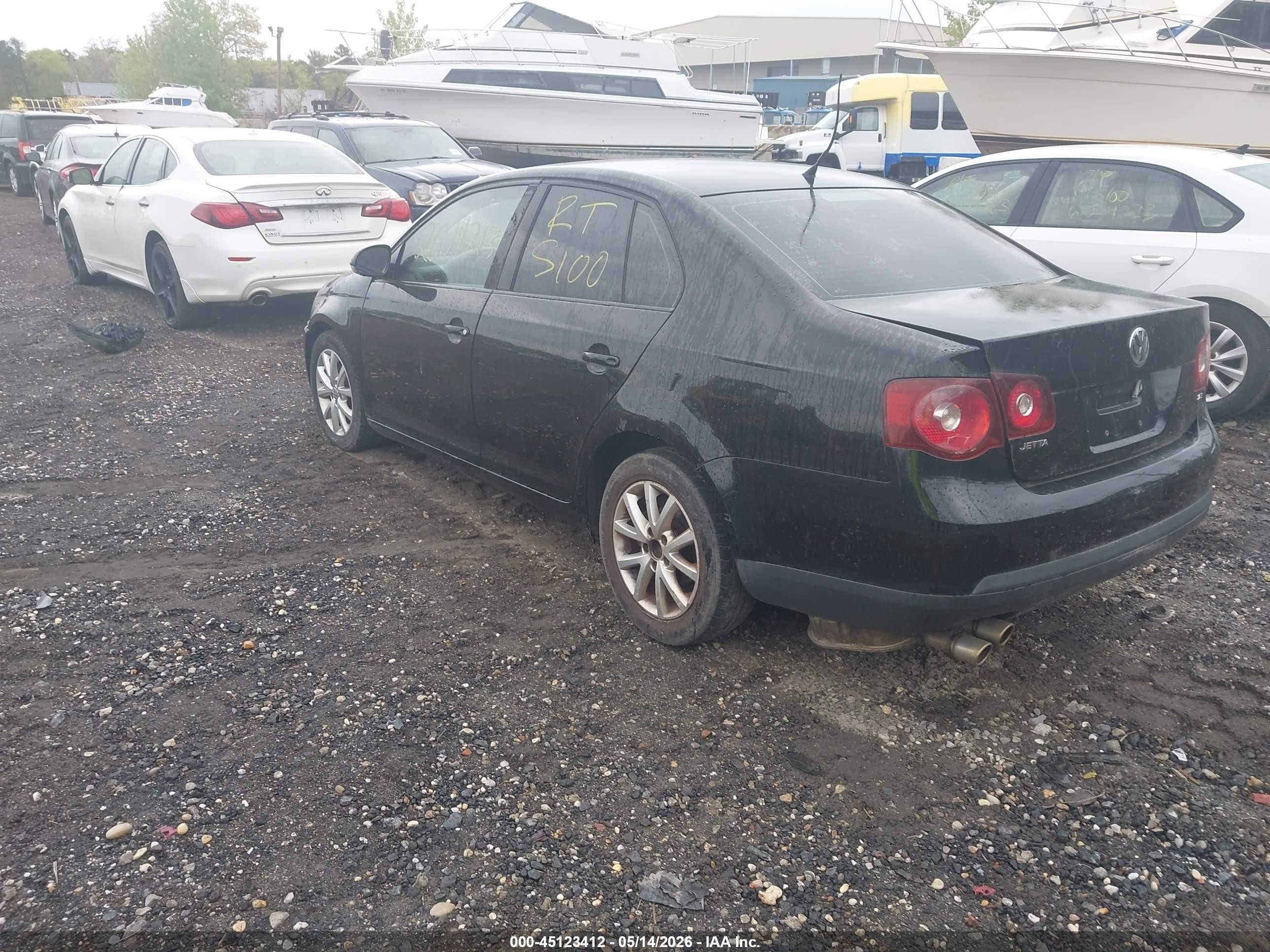 2008 Volkswagen Jetta S Black vin: 3VWJZ71K28M153407