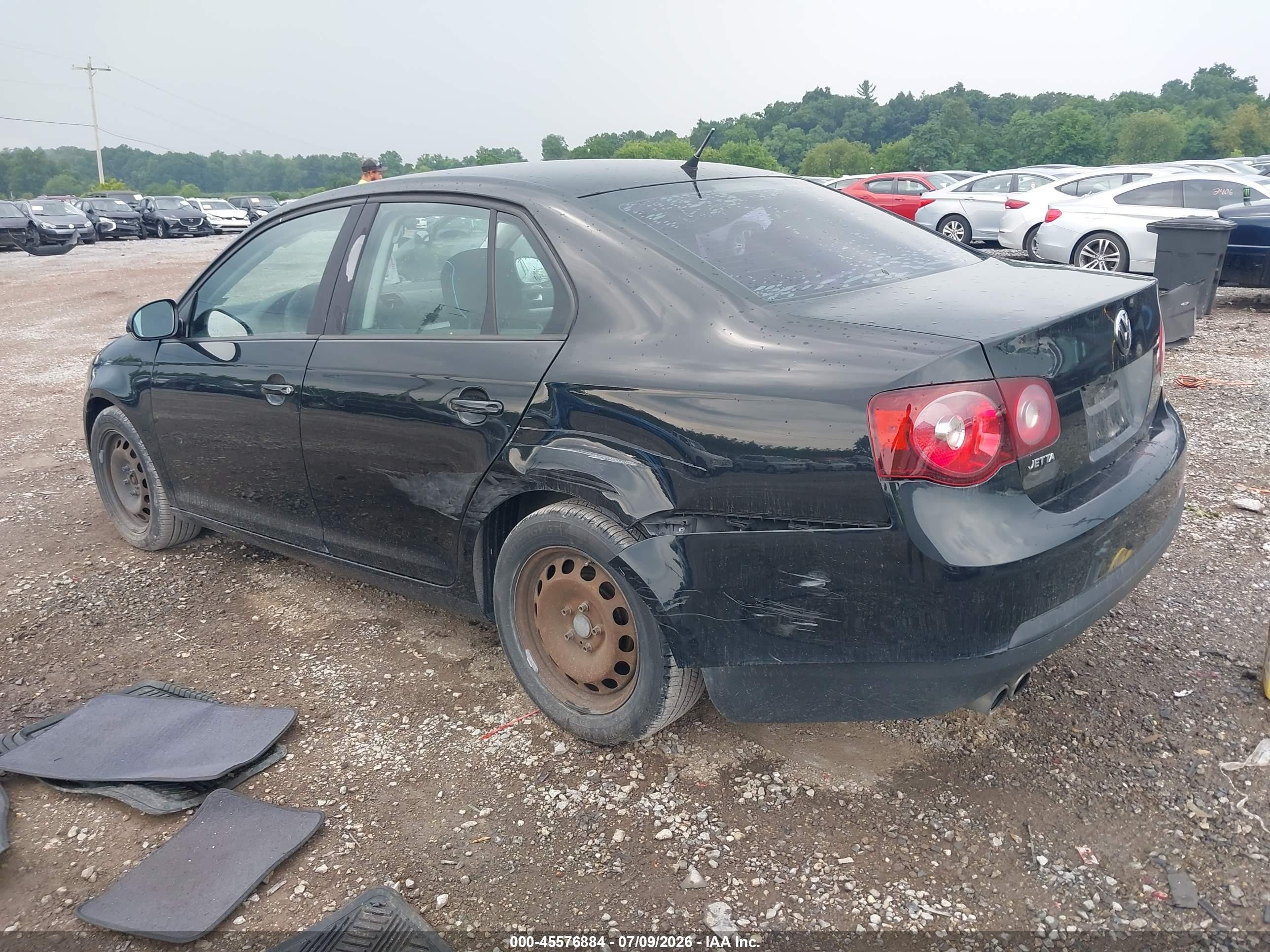2008 Volkswagen Jetta S Black vin: 3VWJZ71K48M152310