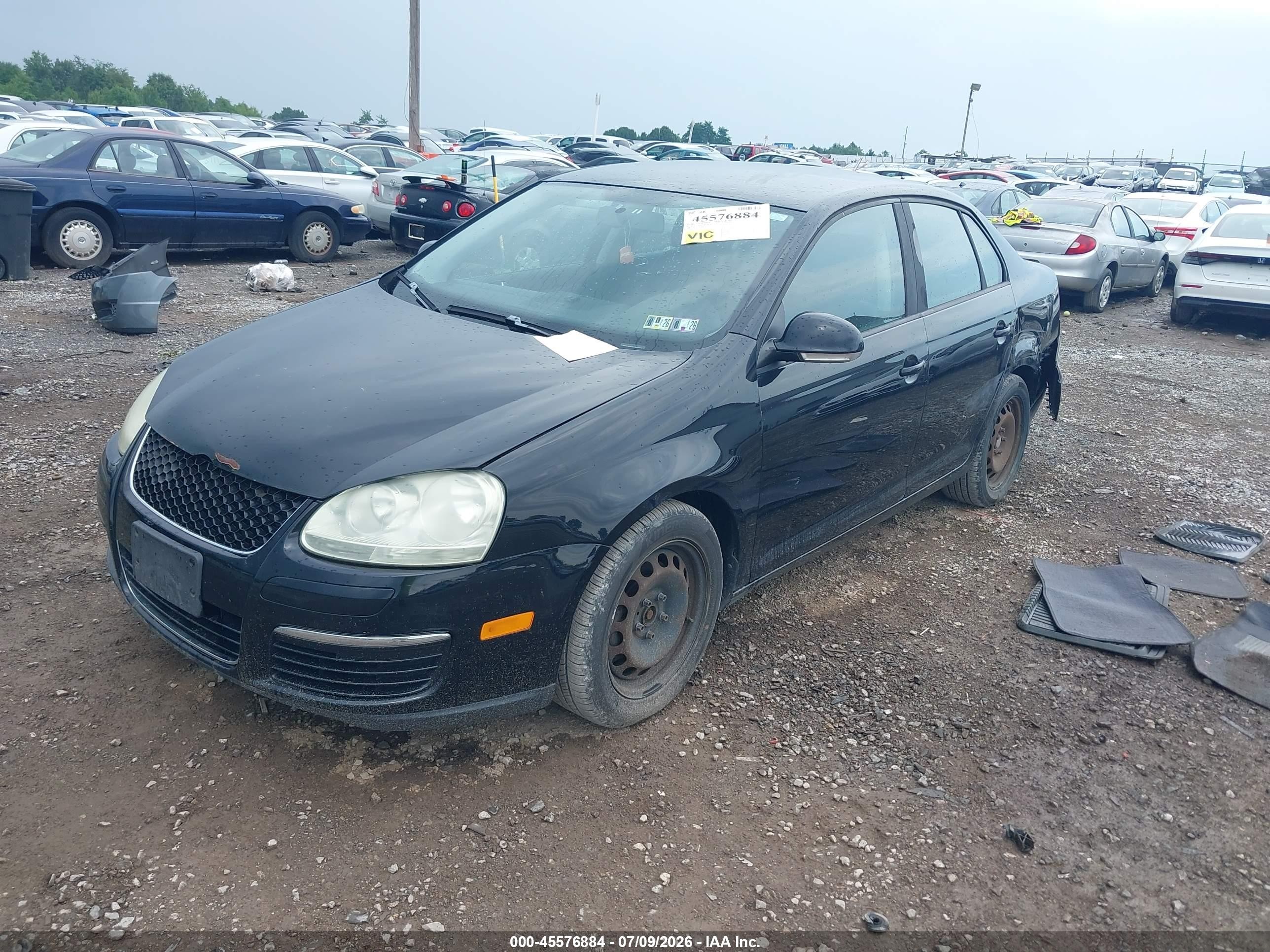 2008 Volkswagen Jetta S Black vin: 3VWJZ71K48M152310