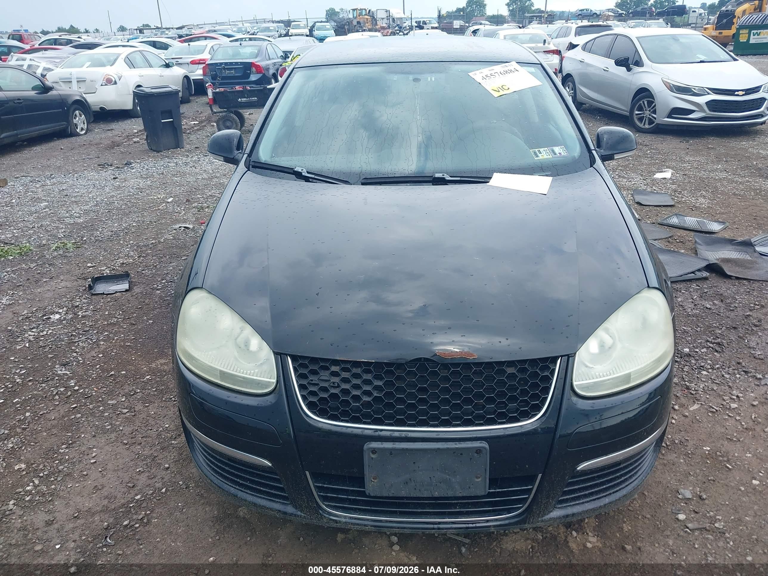 2008 Volkswagen Jetta S Black vin: 3VWJZ71K48M152310