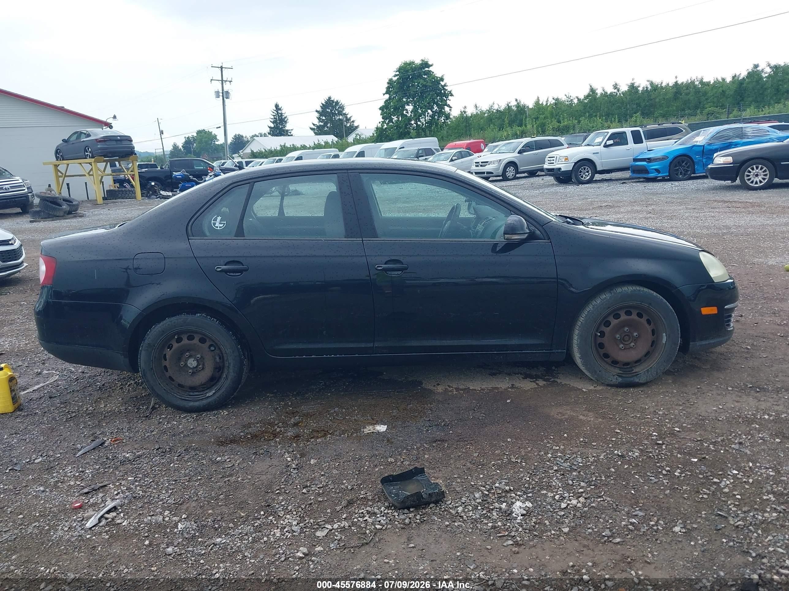 2008 Volkswagen Jetta S Black vin: 3VWJZ71K48M152310