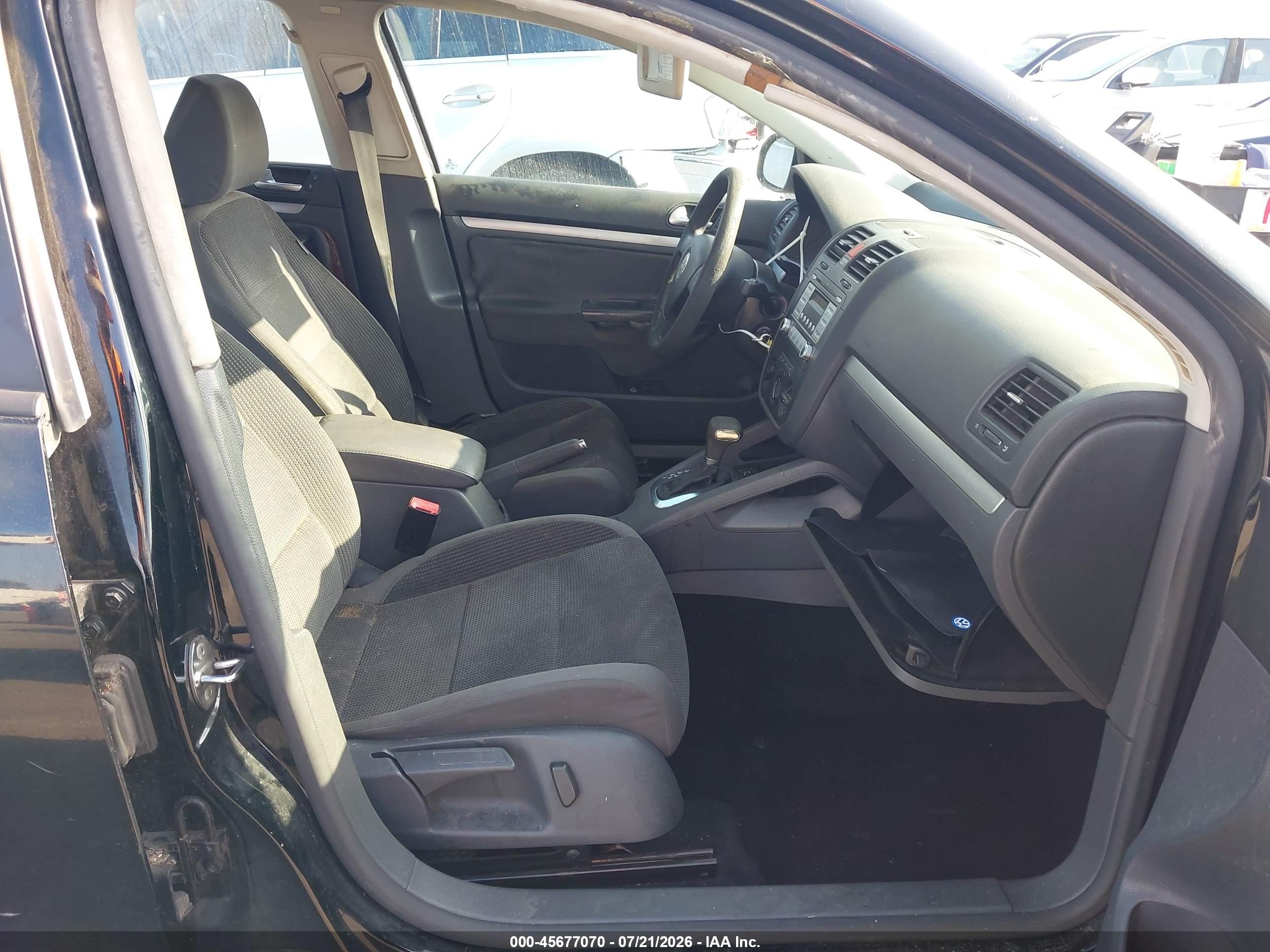 2009 Volkswagen Jetta S Black vin: 3VWJZ71K79M138726