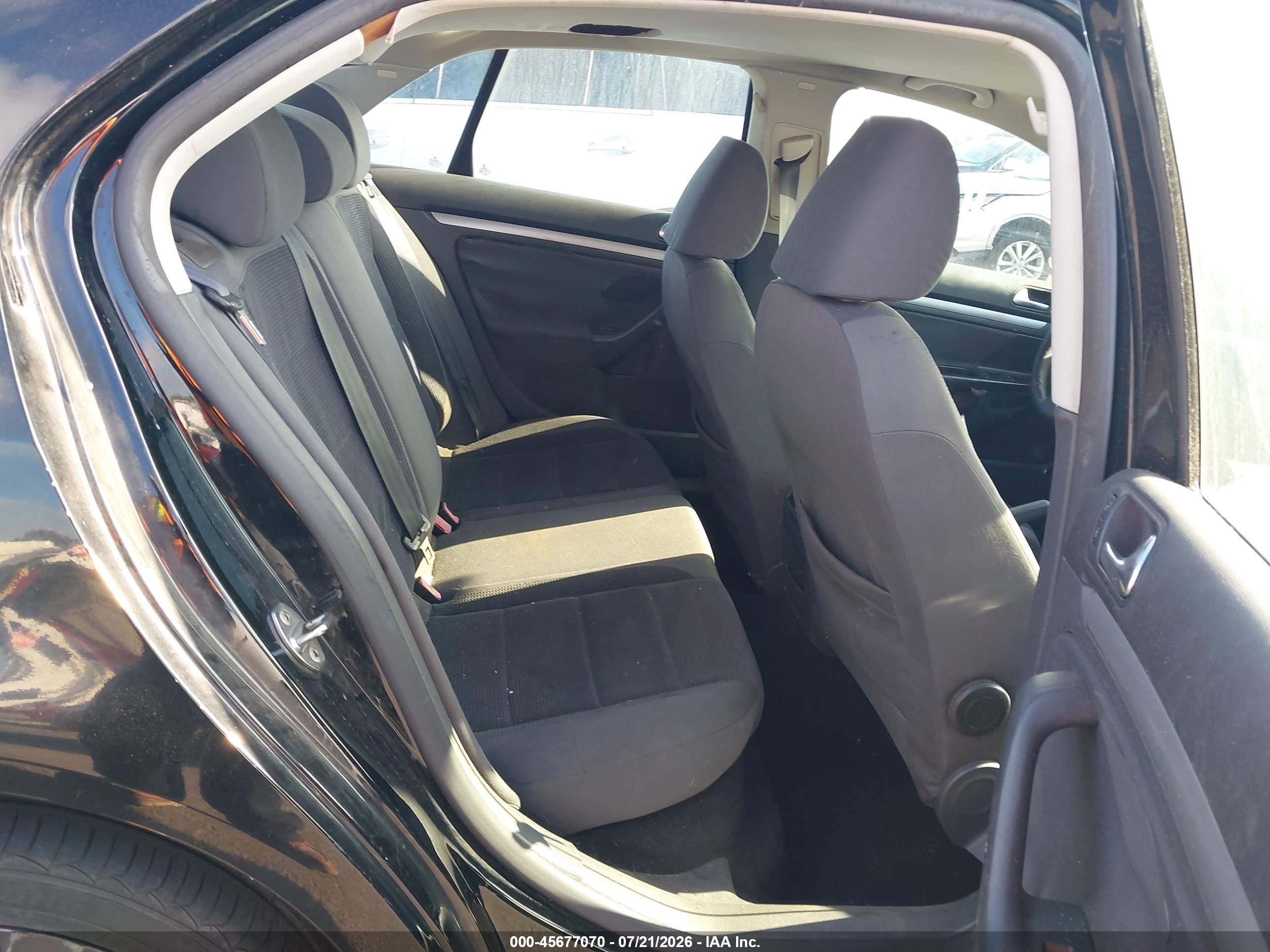 2009 Volkswagen Jetta S Black vin: 3VWJZ71K79M138726
