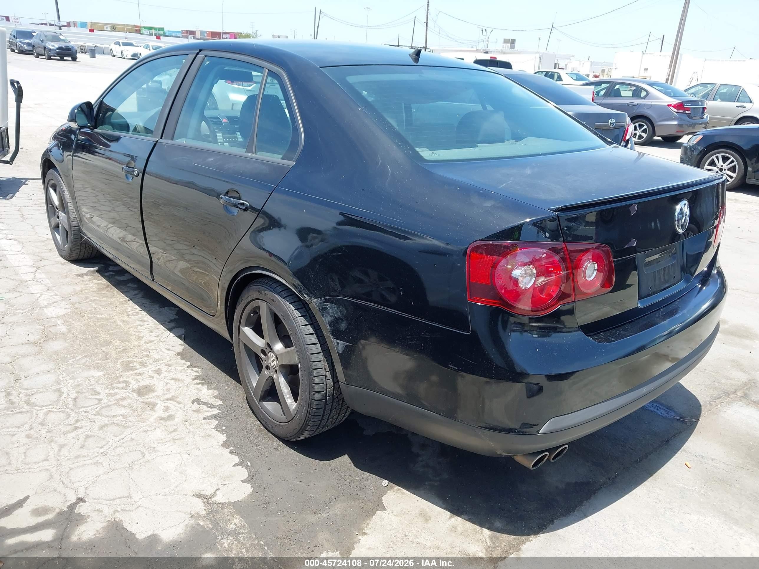 2009 Volkswagen Jetta S Black vin: 3VWJZ71K89M123474