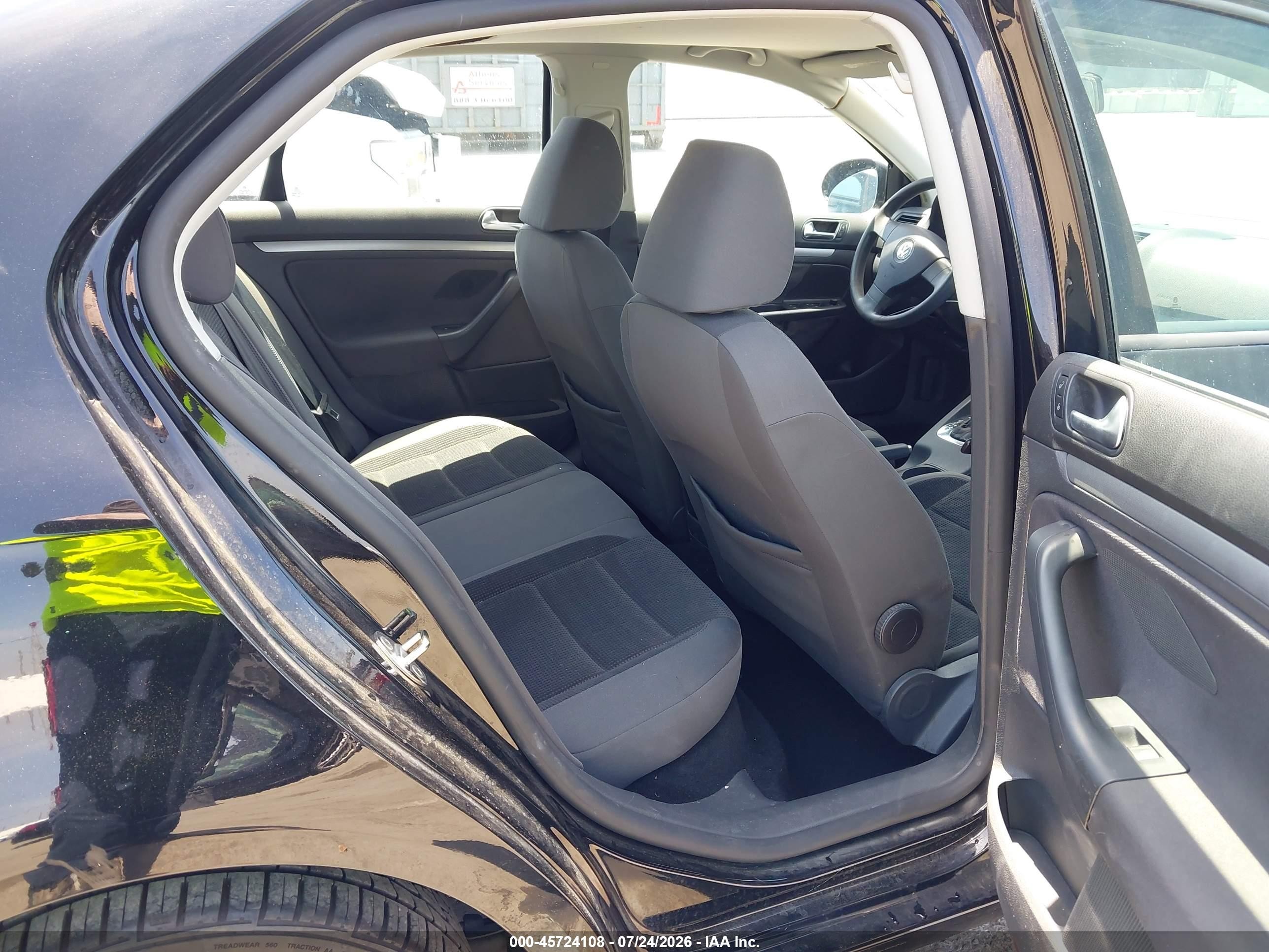 2009 Volkswagen Jetta S Black vin: 3VWJZ71K89M123474