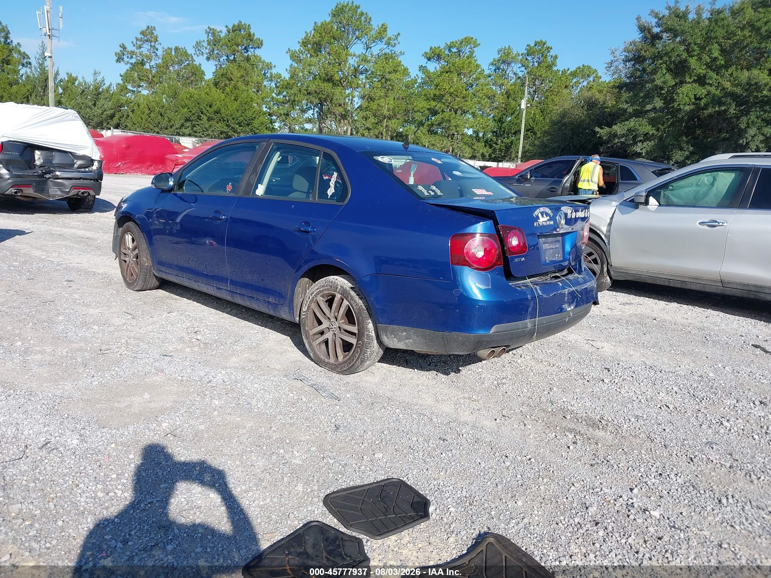 2008 Volkswagen Jetta S Blue vin: 3VWJZ71K98M026962