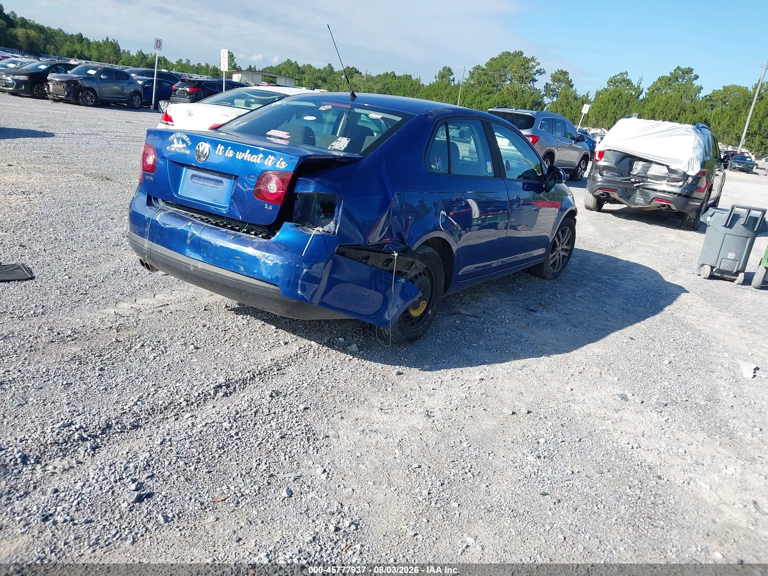 2008 Volkswagen Jetta S Blue vin: 3VWJZ71K98M026962
