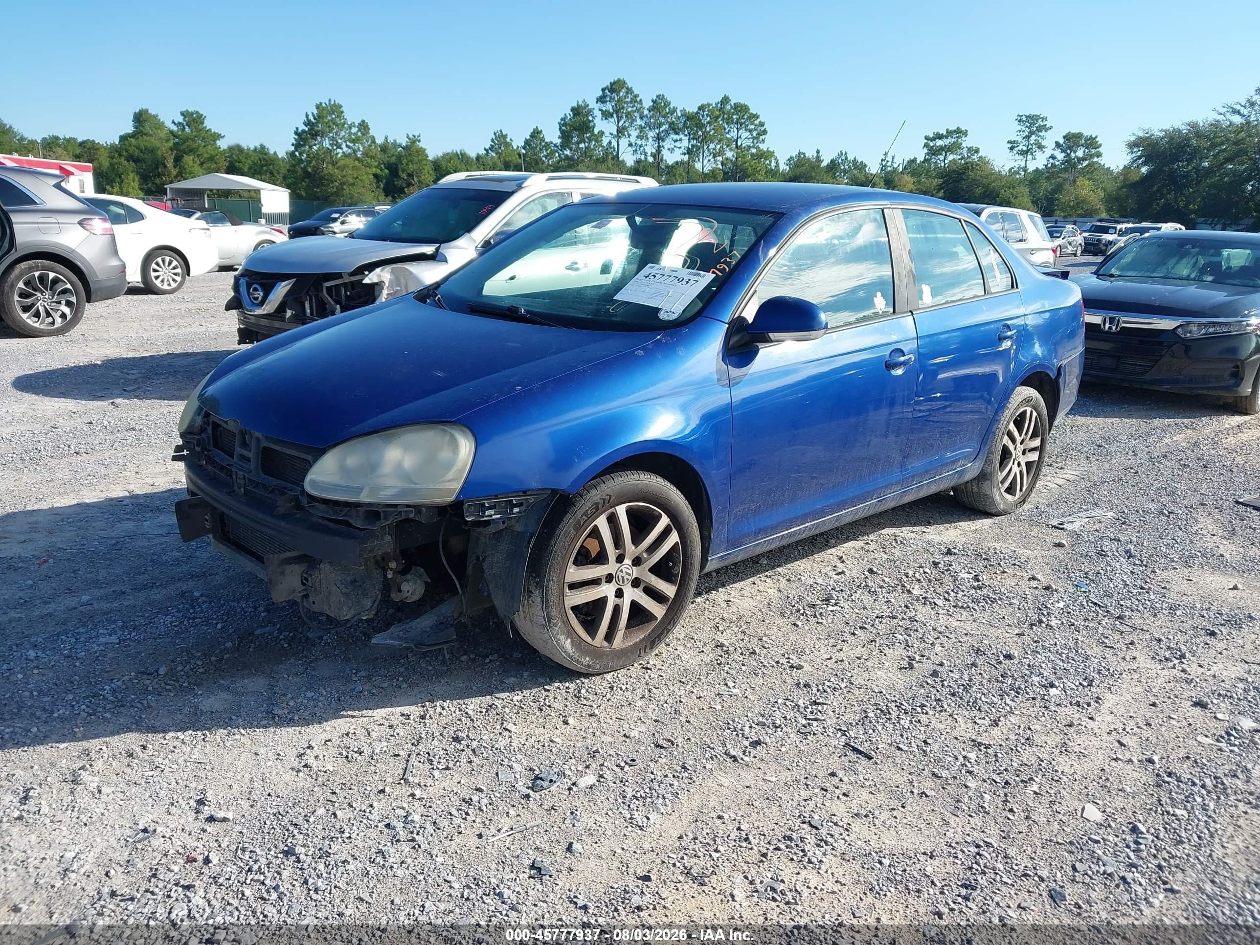 2008 Volkswagen Jetta S Blue vin: 3VWJZ71K98M026962