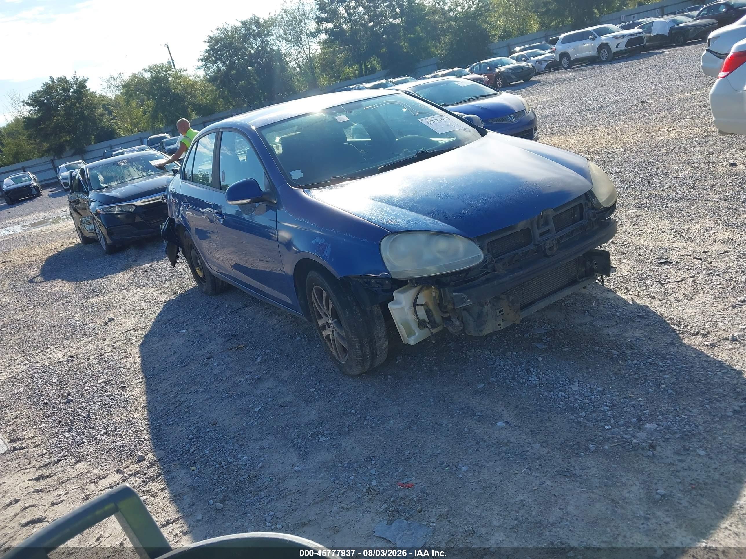 2008 Volkswagen Jetta S Blue vin: 3VWJZ71K98M026962