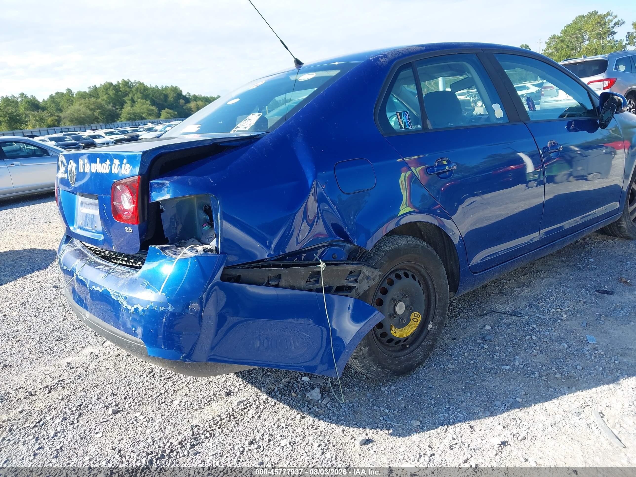 2008 Volkswagen Jetta S Blue vin: 3VWJZ71K98M026962