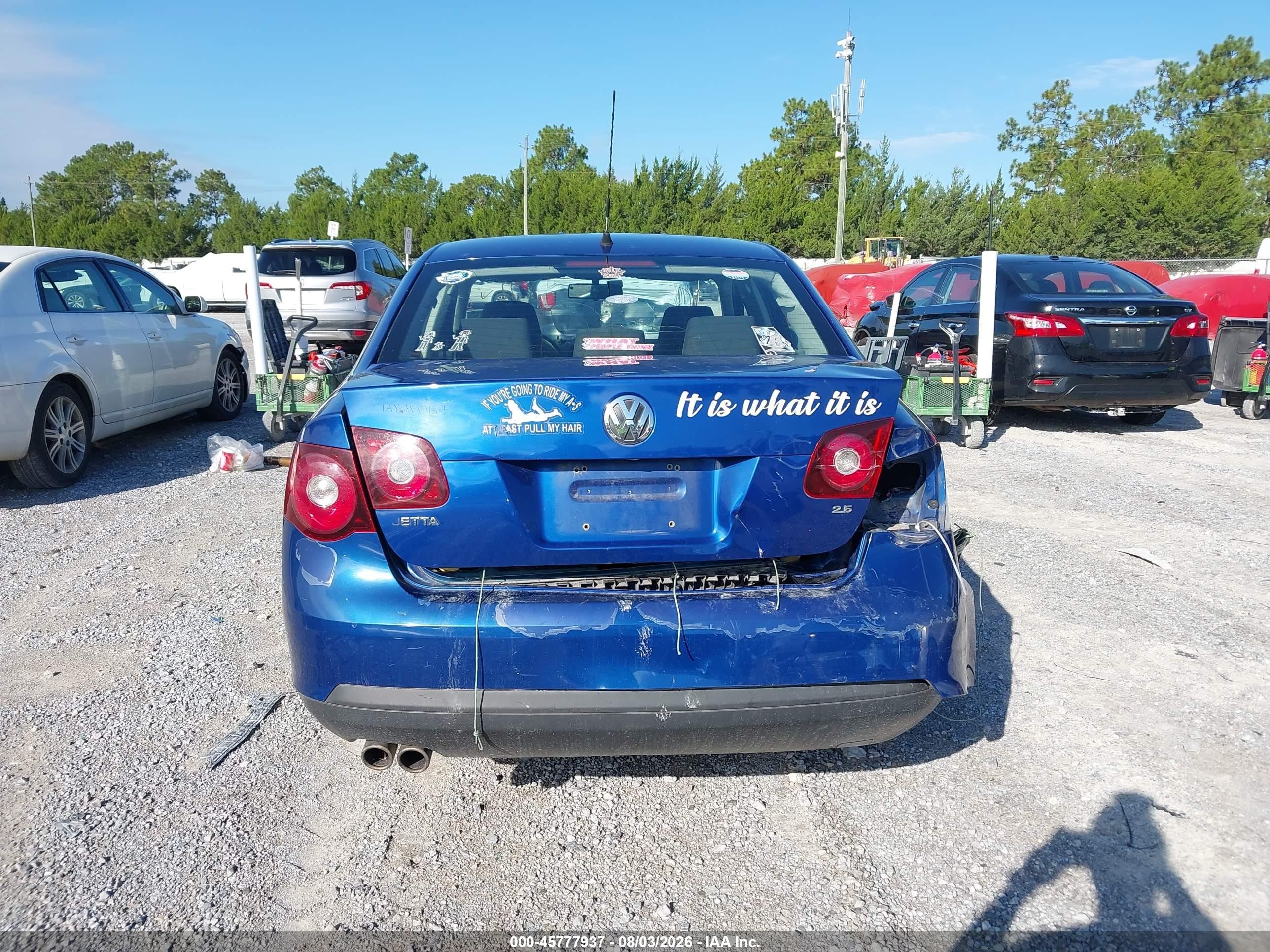 2008 Volkswagen Jetta S Blue vin: 3VWJZ71K98M026962