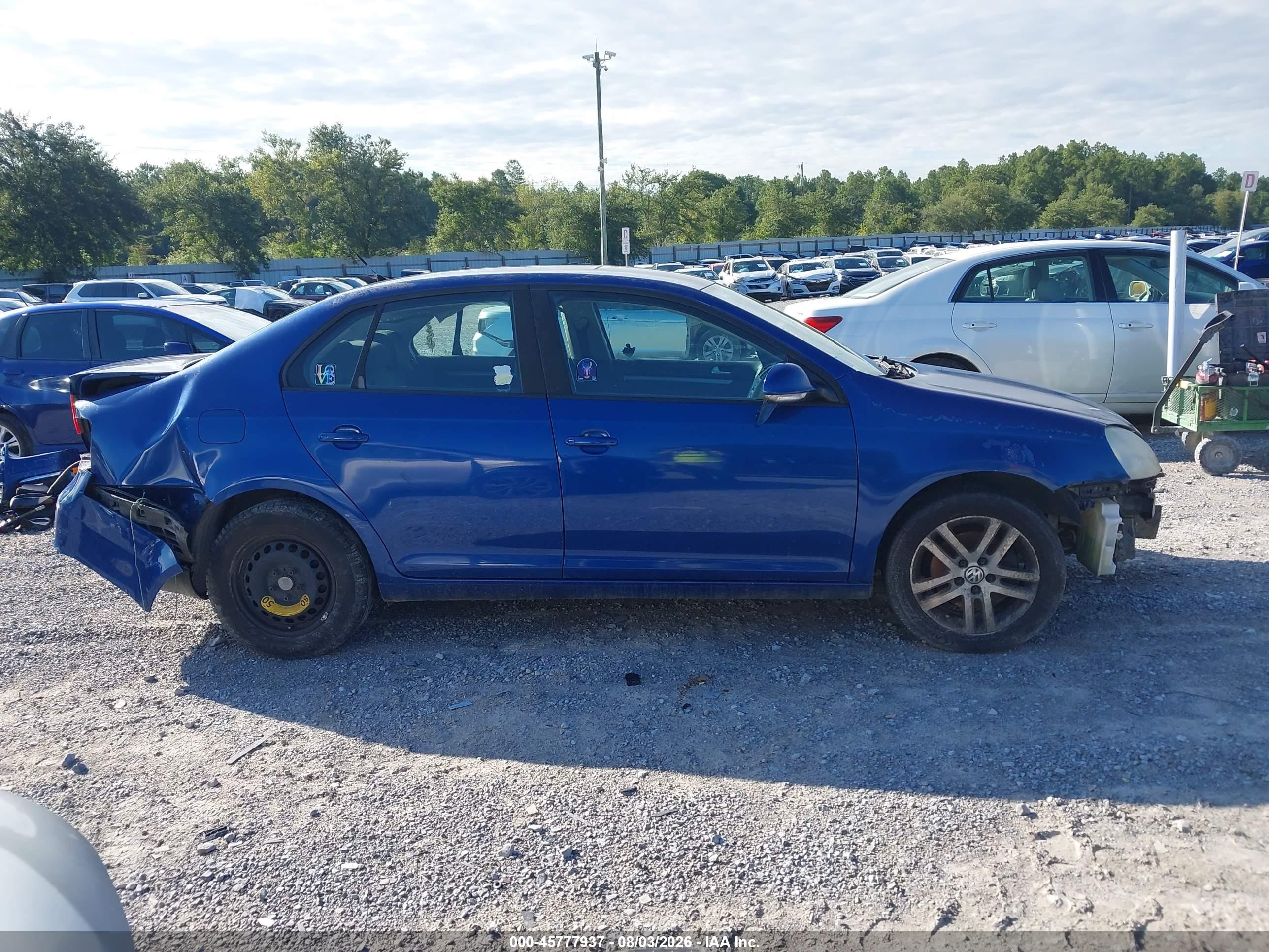 2008 Volkswagen Jetta S Blue vin: 3VWJZ71K98M026962
