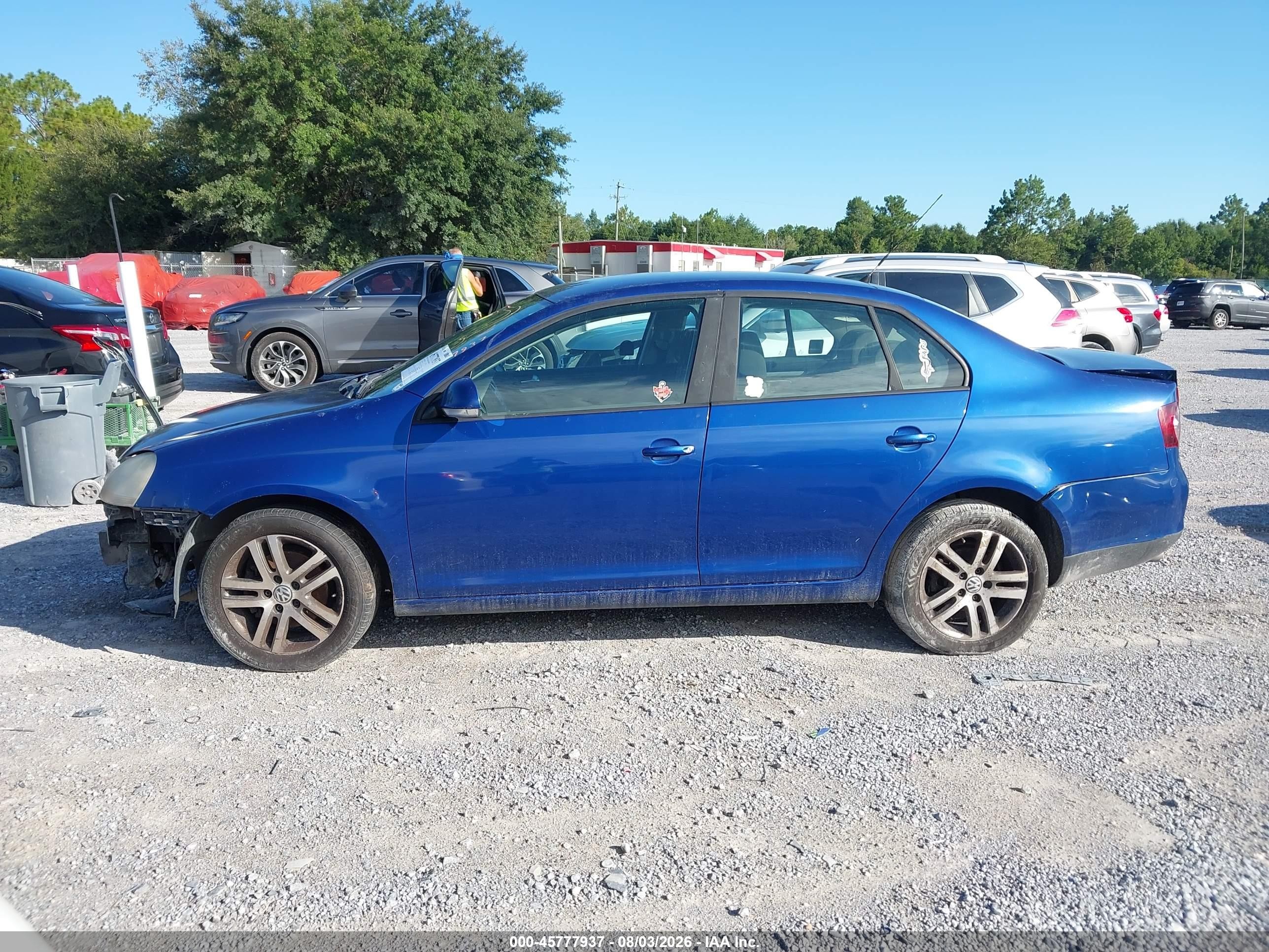 2008 Volkswagen Jetta S Blue vin: 3VWJZ71K98M026962