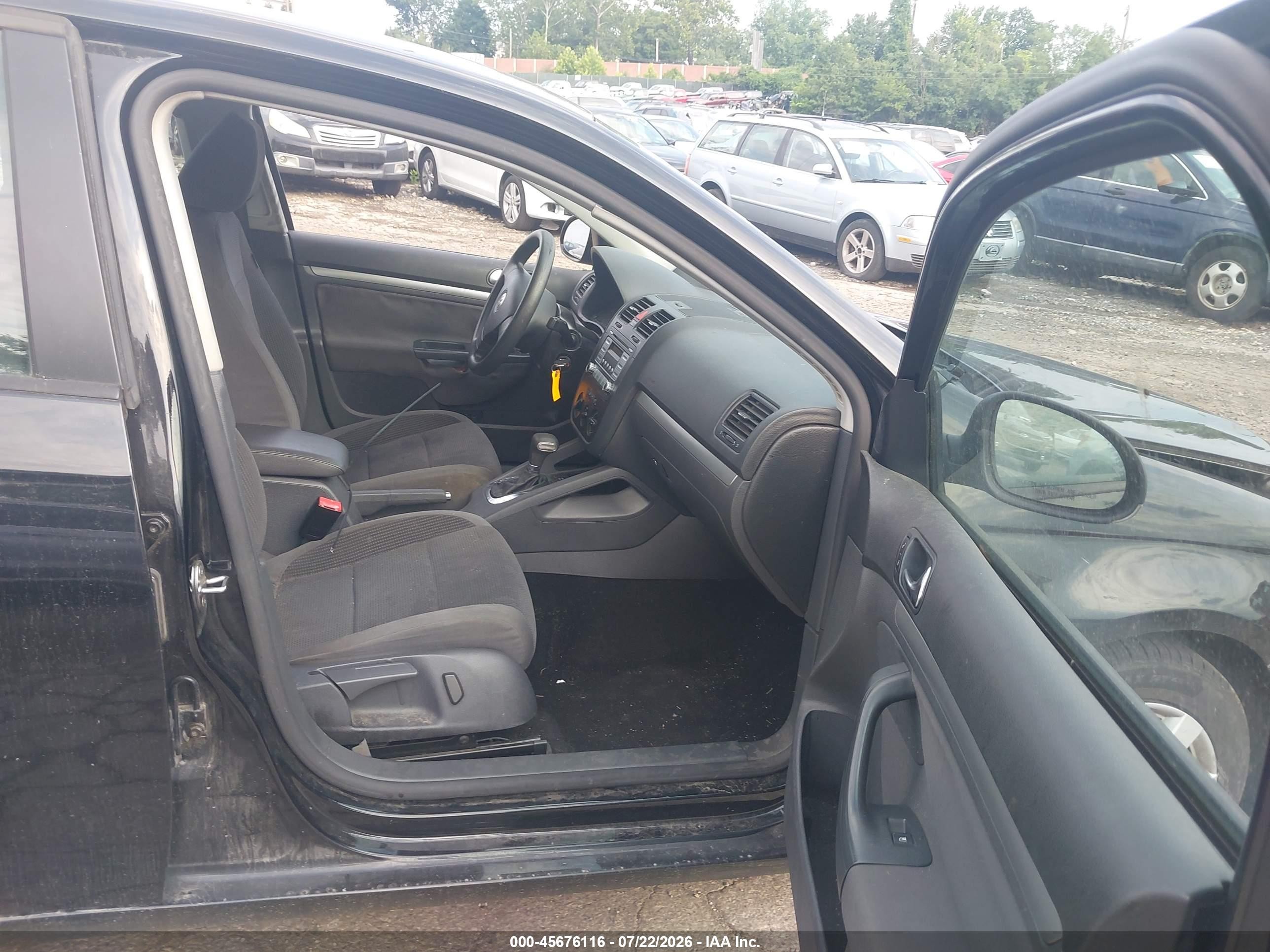 2009 Volkswagen Jetta S Black vin: 3VWJZ71K99M084135