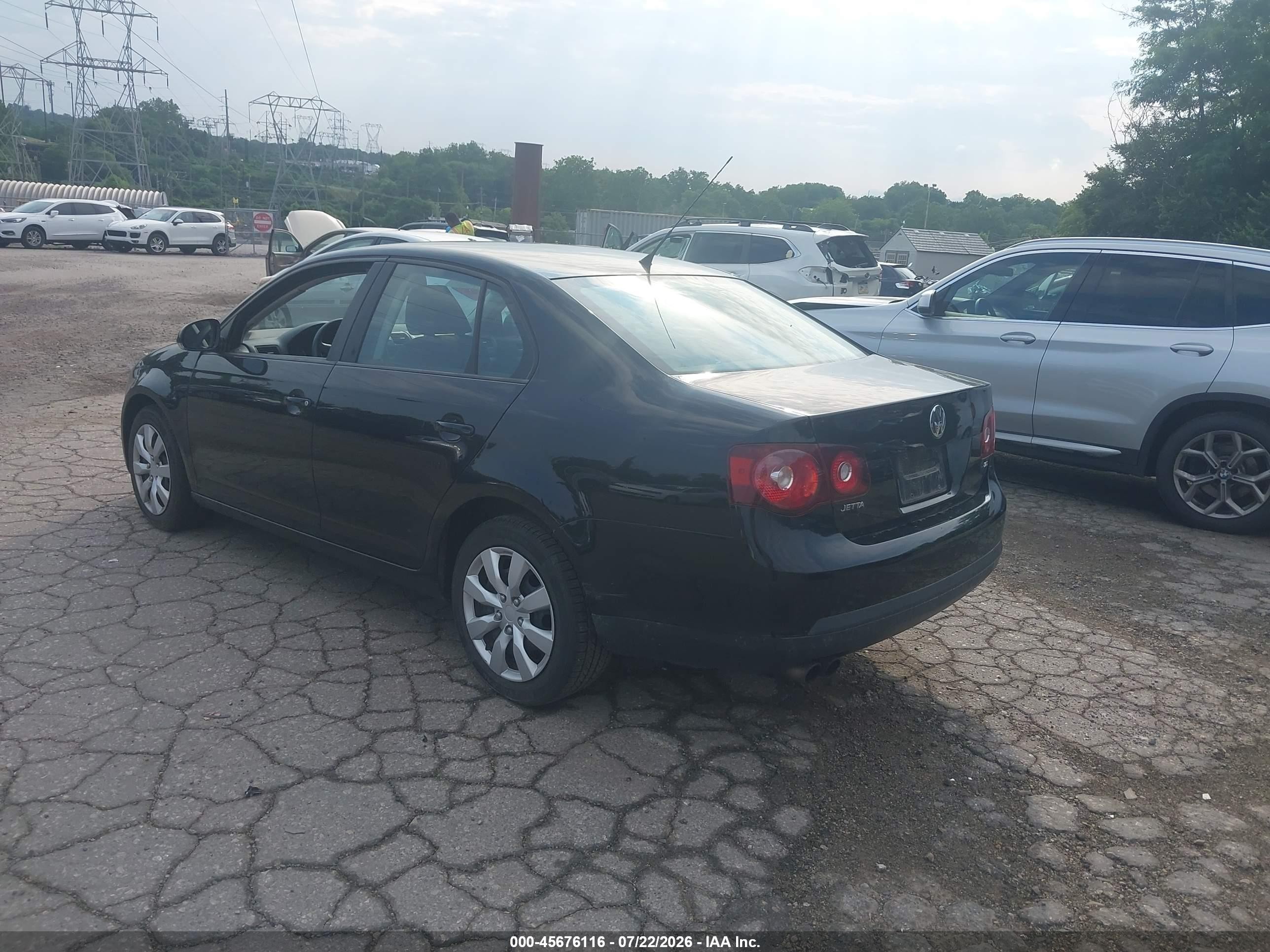 2009 Volkswagen Jetta S Black vin: 3VWJZ71K99M084135