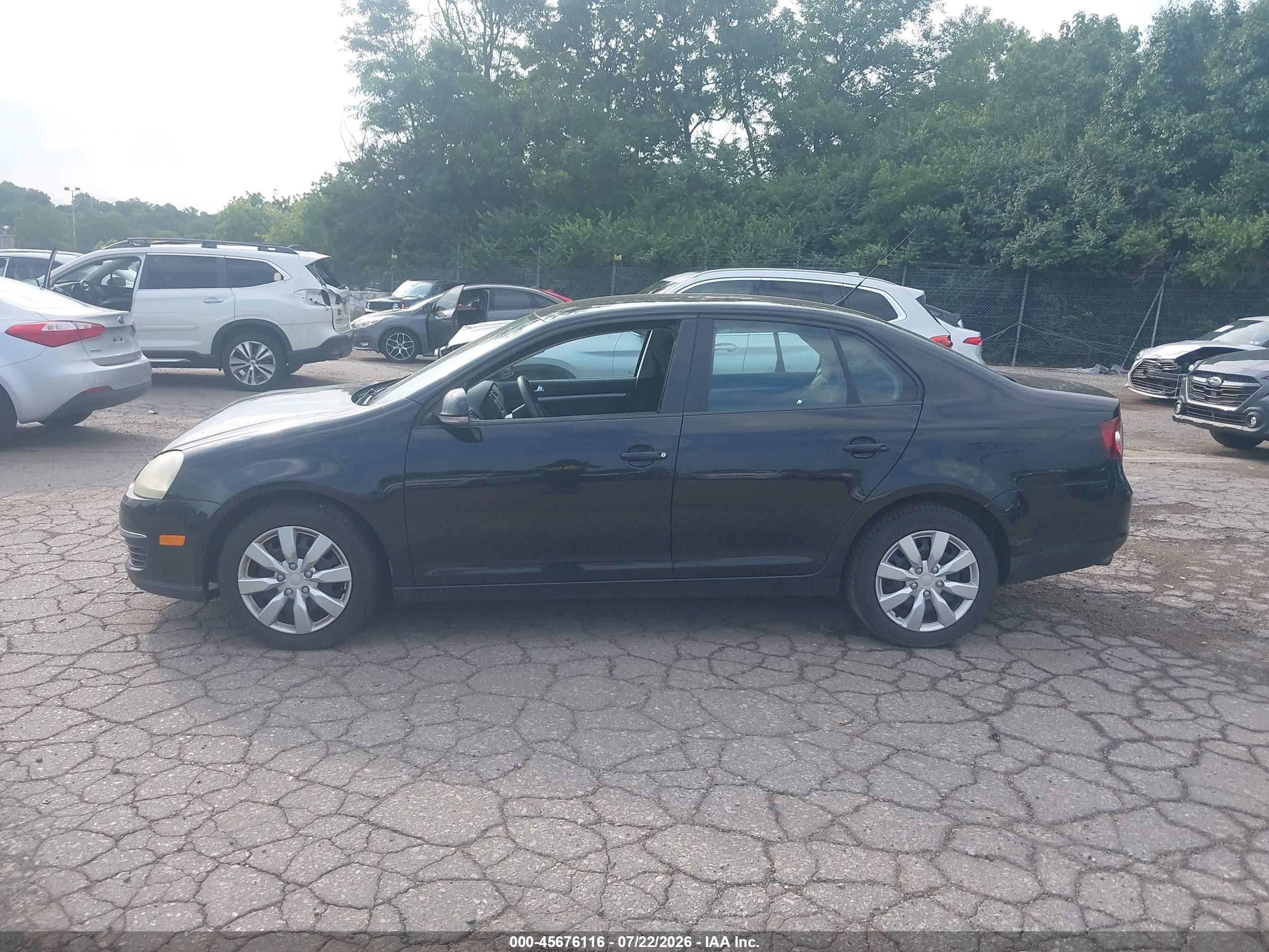 2009 Volkswagen Jetta S Black vin: 3VWJZ71K99M084135