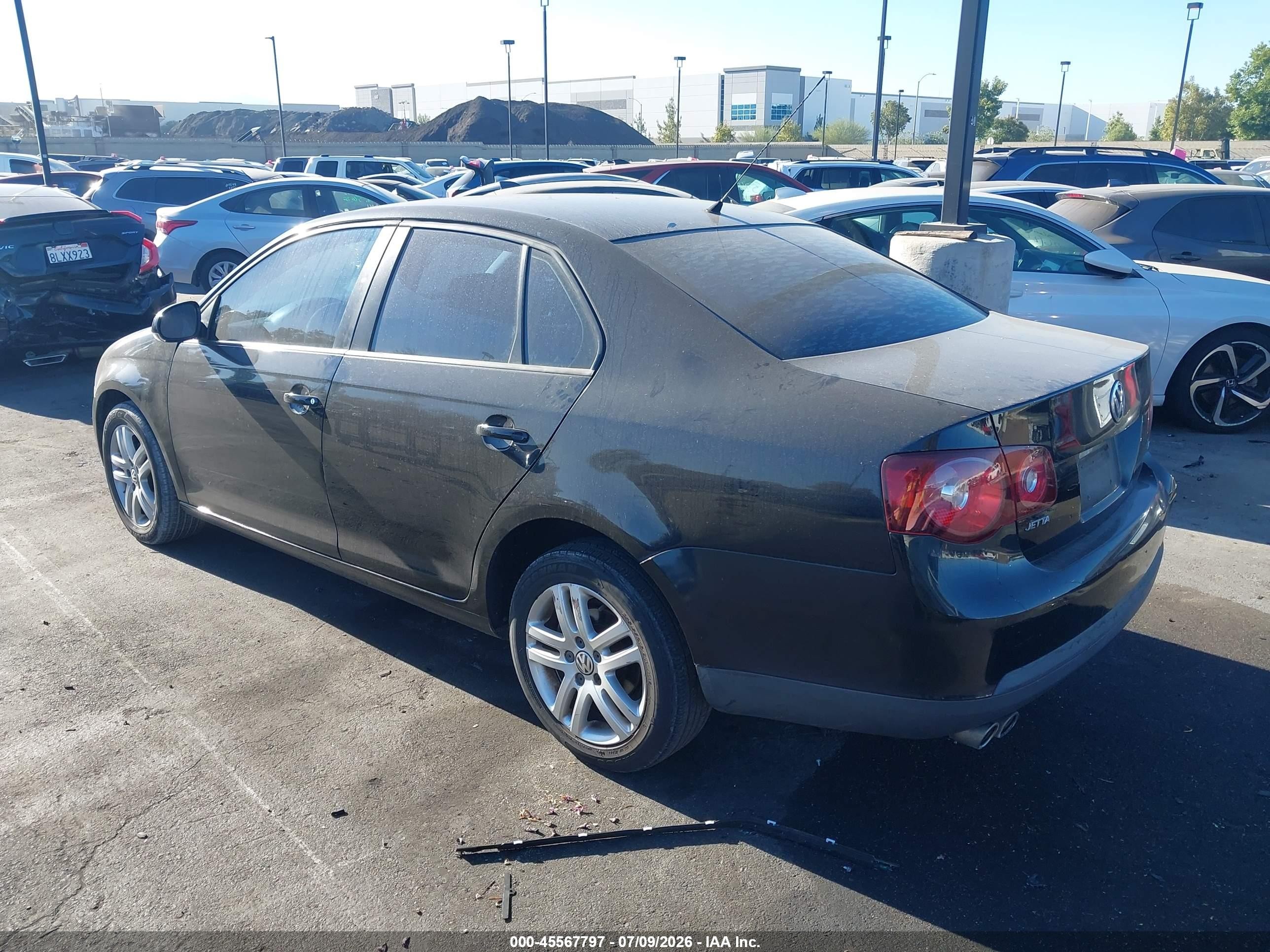 2009 Volkswagen Jetta S Black vin: 3VWJZ71KX9M066890