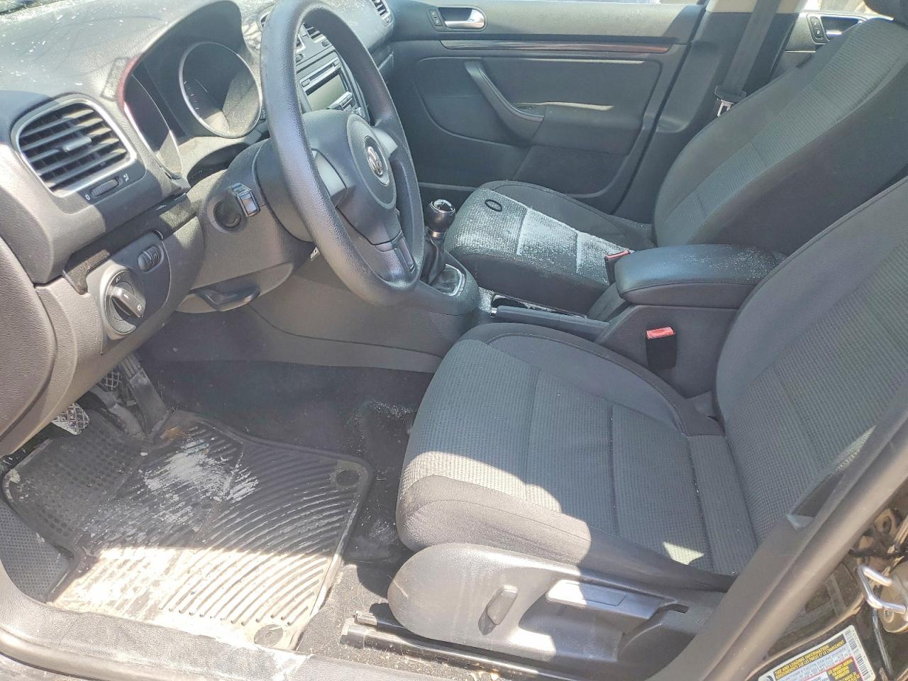 2012 Volkswagen Jetta S Black vin: 3VWKX7AJ6CM605935