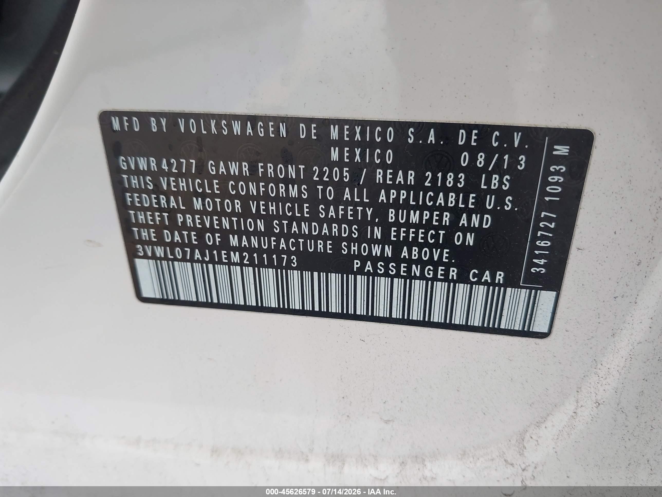 2014 Volkswagen Jetta 1.8t Sel White vin: 3VWL07AJ1EM211173