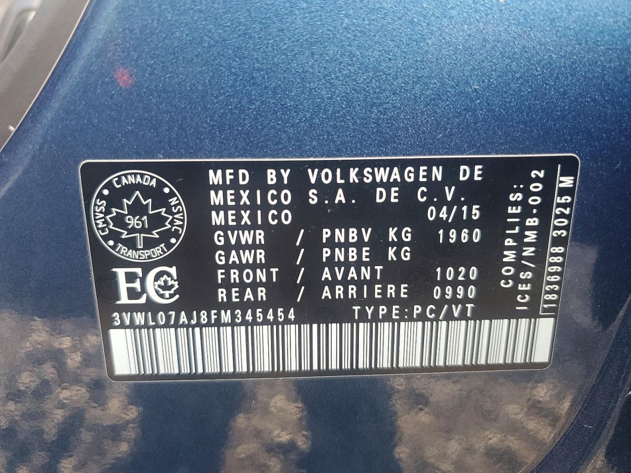 2015 Volkswagen Jetta Sel Blue vin: 3VWL07AJ8FM345454