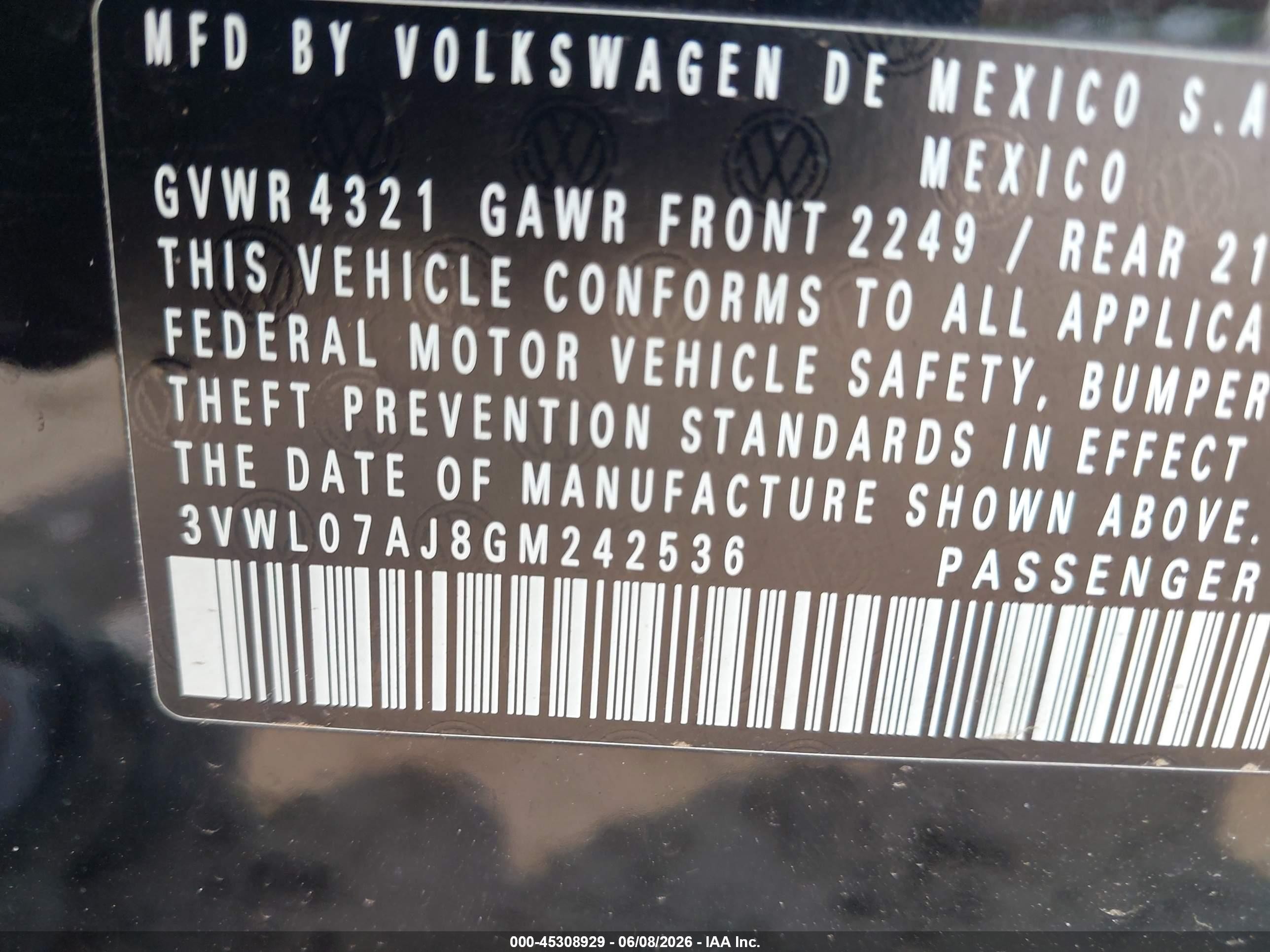 2016 Volkswagen Jetta 1.8t Sel Черный vin: 3VWL07AJ8GM242536