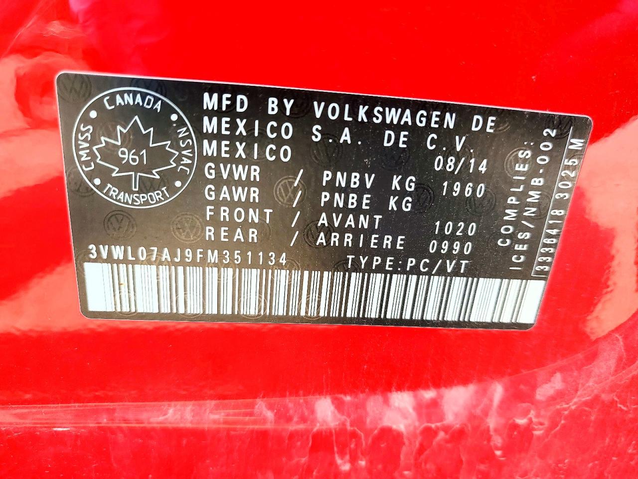 2015 Volkswagen Jetta Sel Red vin: 3VWL07AJ9FM351134