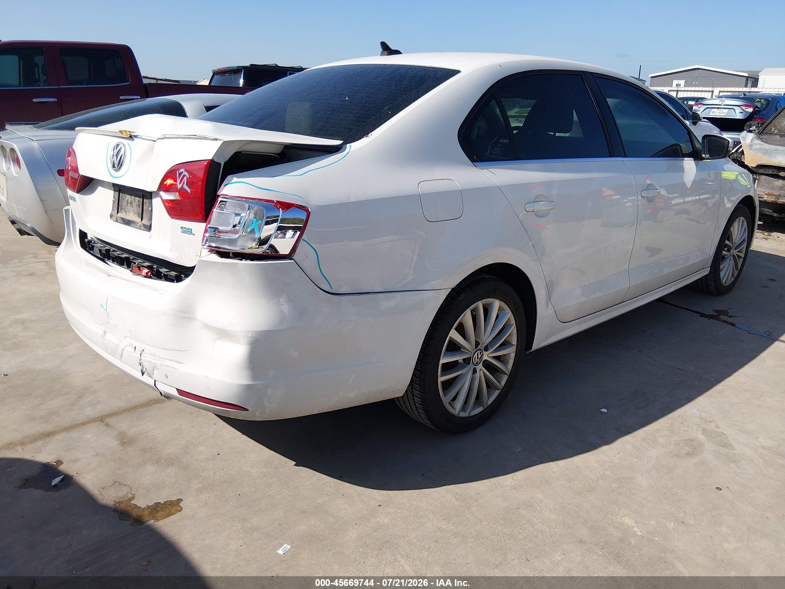 2014 Volkswagen Jetta 1.8t Sel White vin: 3VWL07AJXEM389714