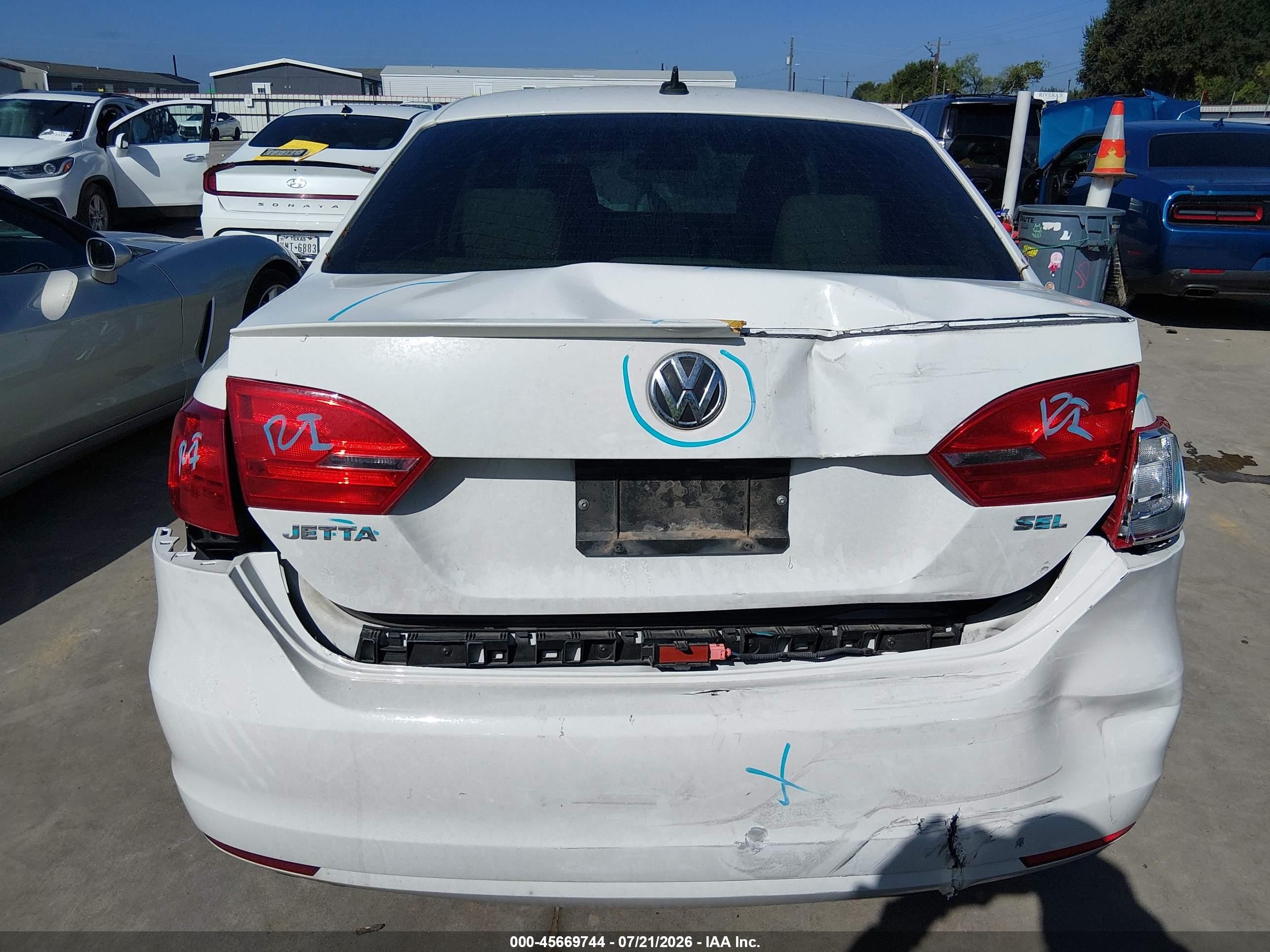 2014 Volkswagen Jetta 1.8t Sel White vin: 3VWL07AJXEM389714
