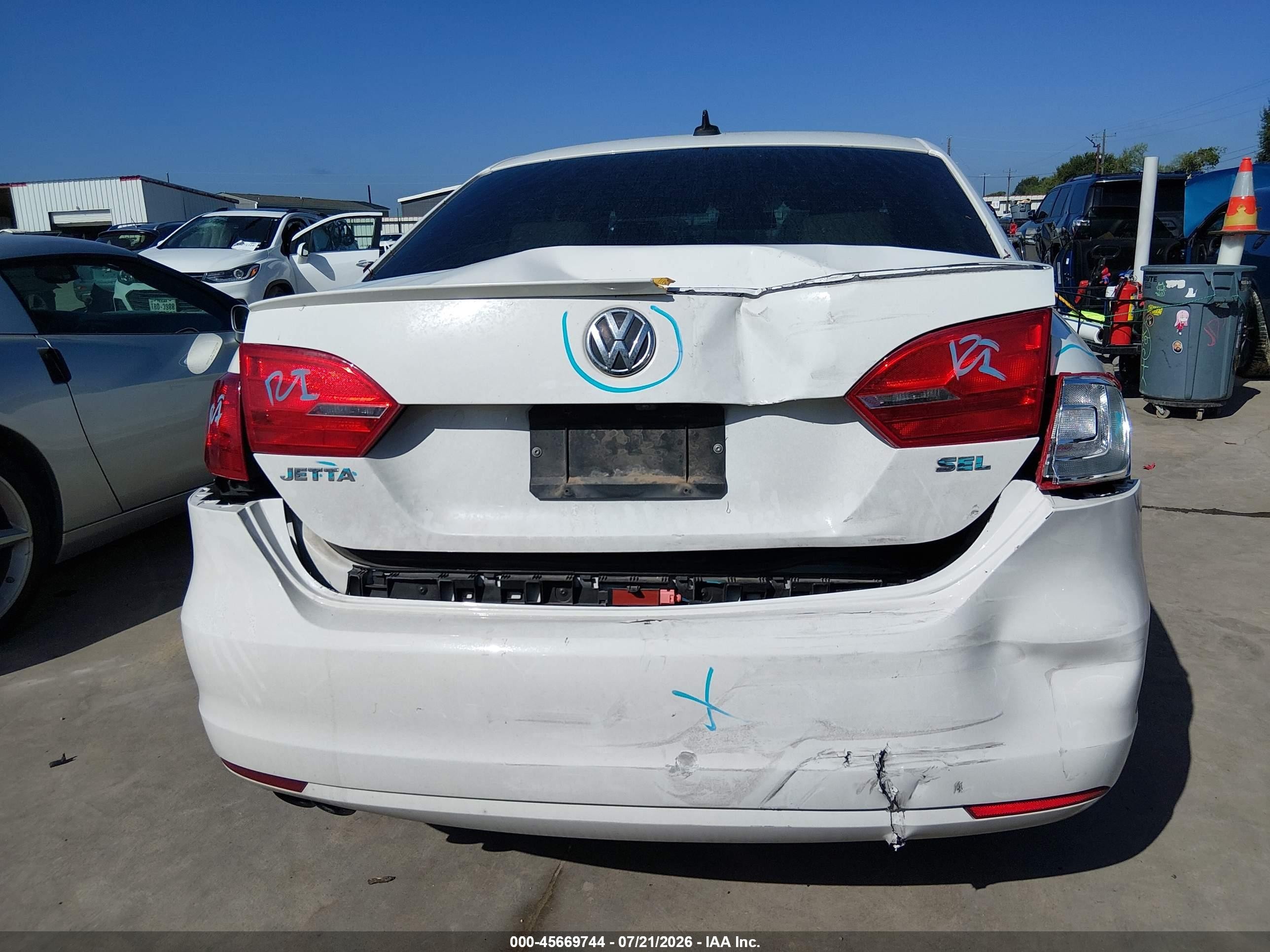 2014 Volkswagen Jetta 1.8t Sel White vin: 3VWL07AJXEM389714