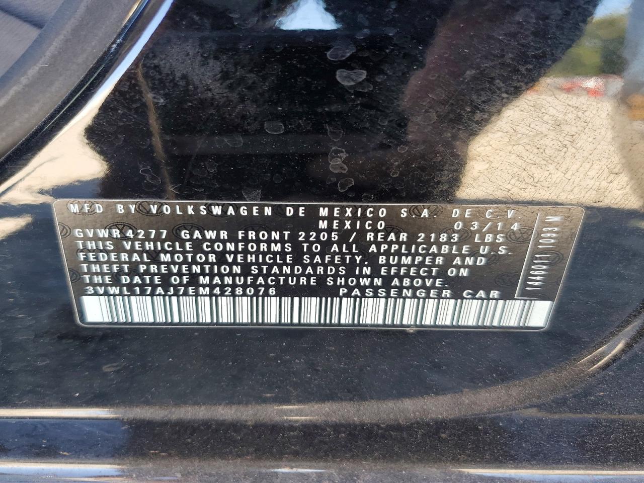 2014 Volkswagen Jetta Sel Black vin: 3VWL17AJ7EM428076
