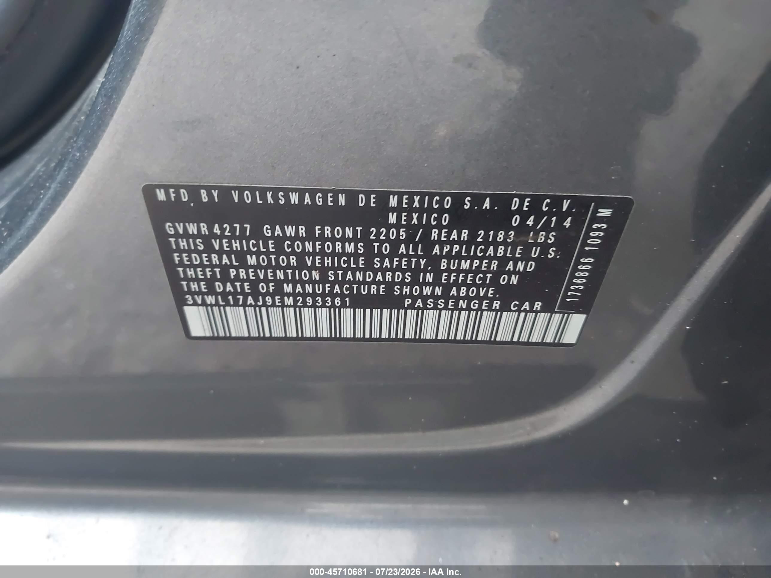 2014 Volkswagen Jetta 1.8t Sel Gray vin: 3VWL17AJ9EM293361