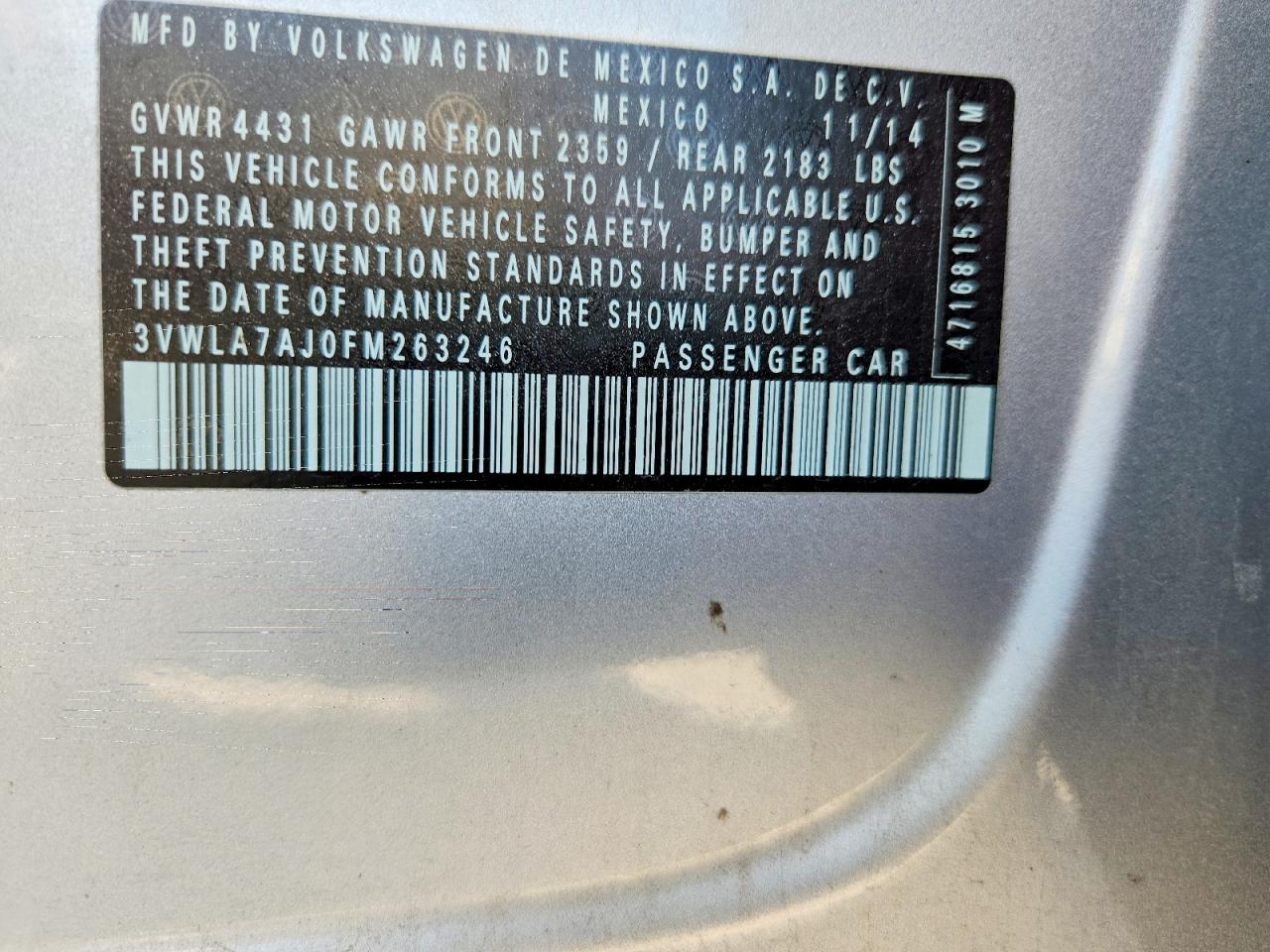 2015 Volkswagen Jetta Tdi Silver vin: 3VWLA7AJ0FM263246