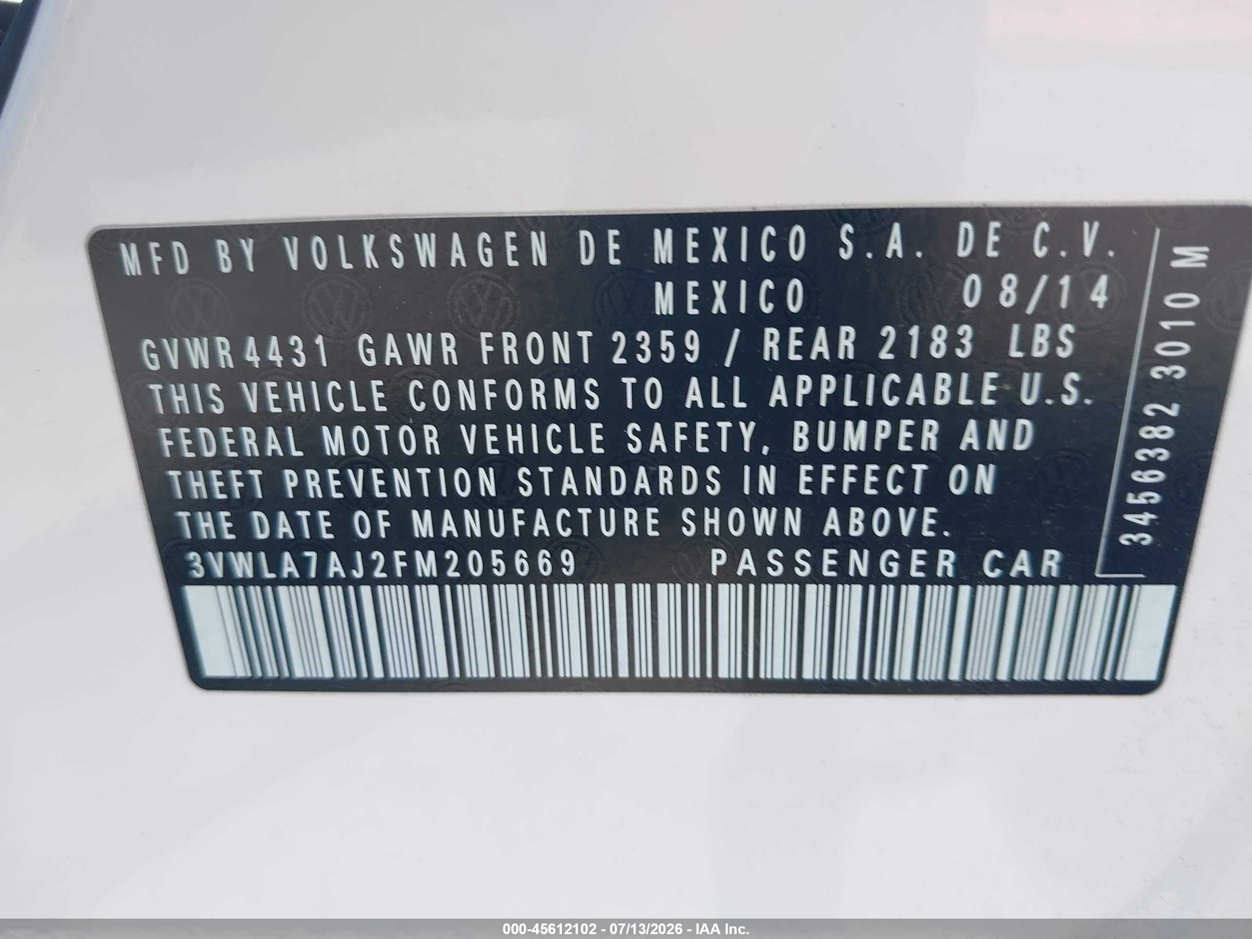 2015 Volkswagen Jetta 2.0l Tdi Sel White vin: 3VWLA7AJ2FM205669