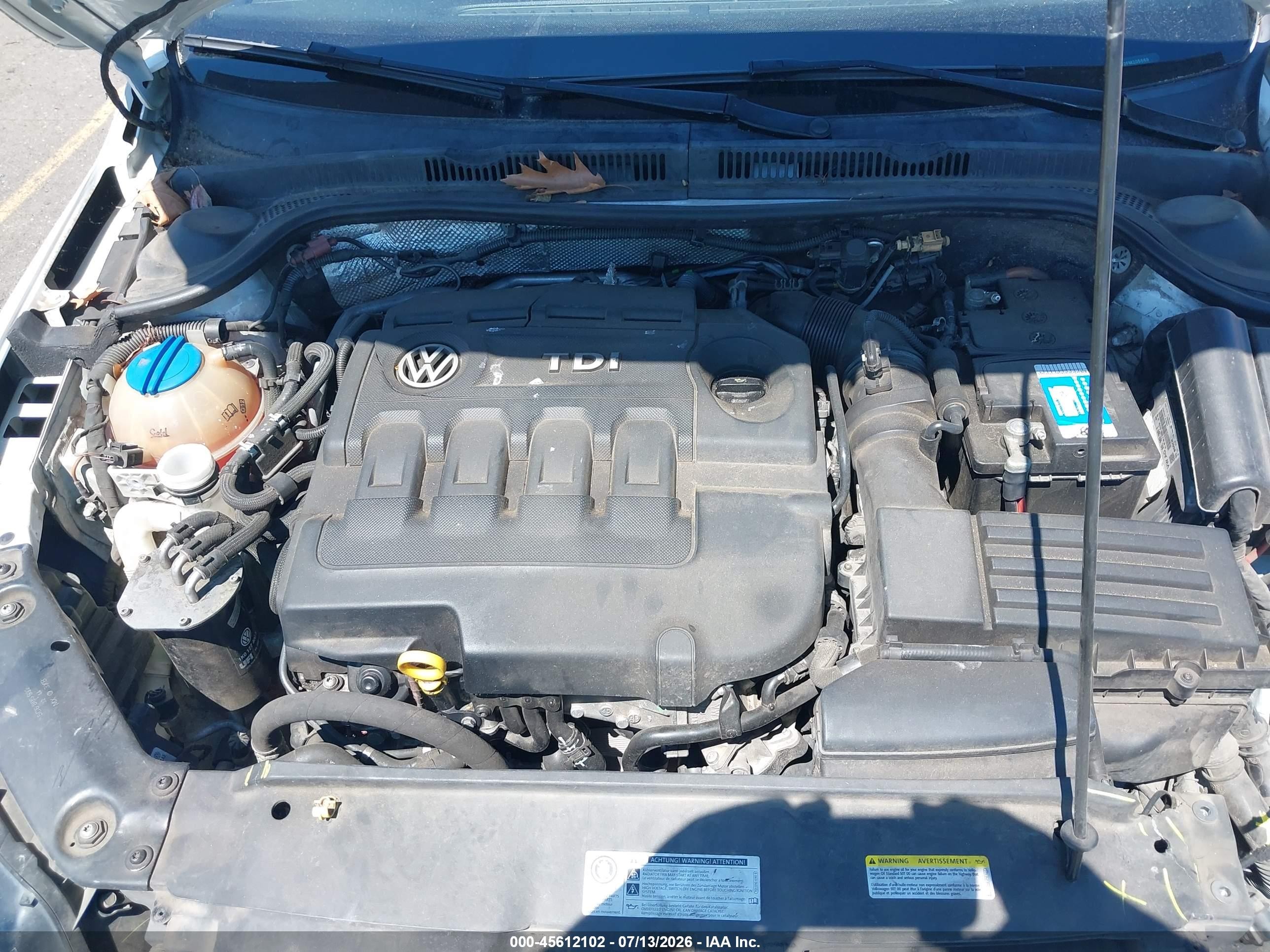 2015 Volkswagen Jetta 2.0l Tdi Sel White vin: 3VWLA7AJ2FM205669