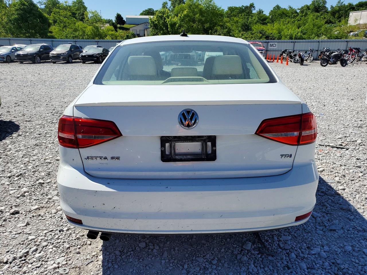 2015 Volkswagen Jetta Tdi White vin: 3VWLA7AJ2FM308428