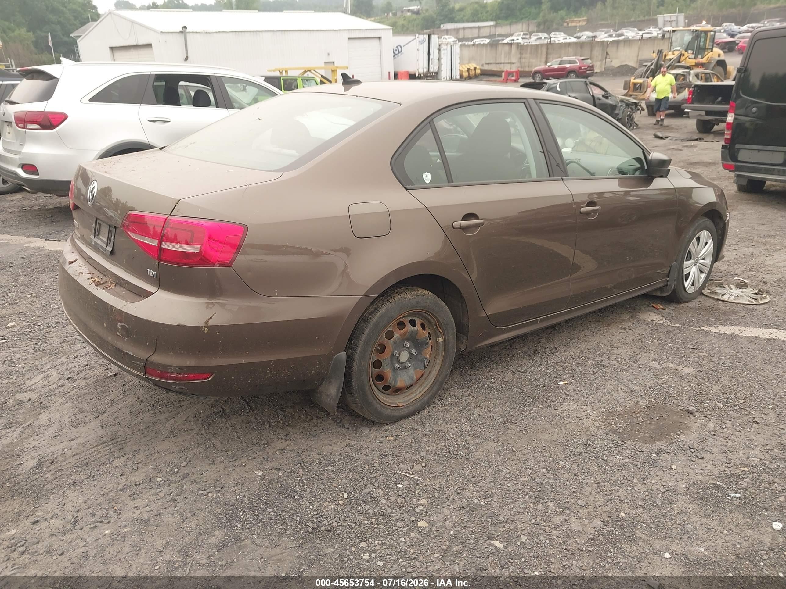 2015 Volkswagen Jetta 2.0l Tdi S Brown vin: 3VWLA7AJ4FM325151