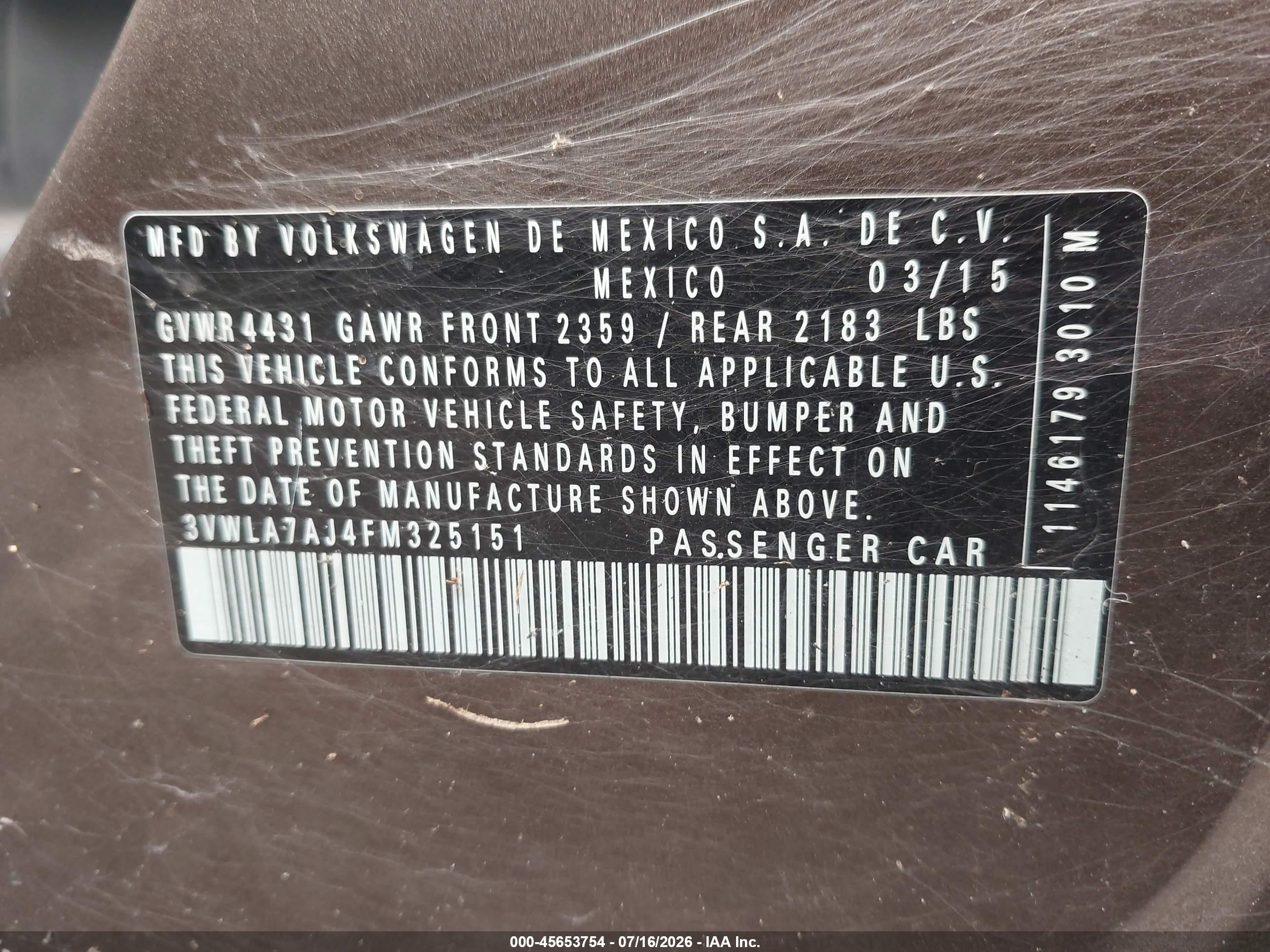 2015 Volkswagen Jetta 2.0l Tdi S Brown vin: 3VWLA7AJ4FM325151