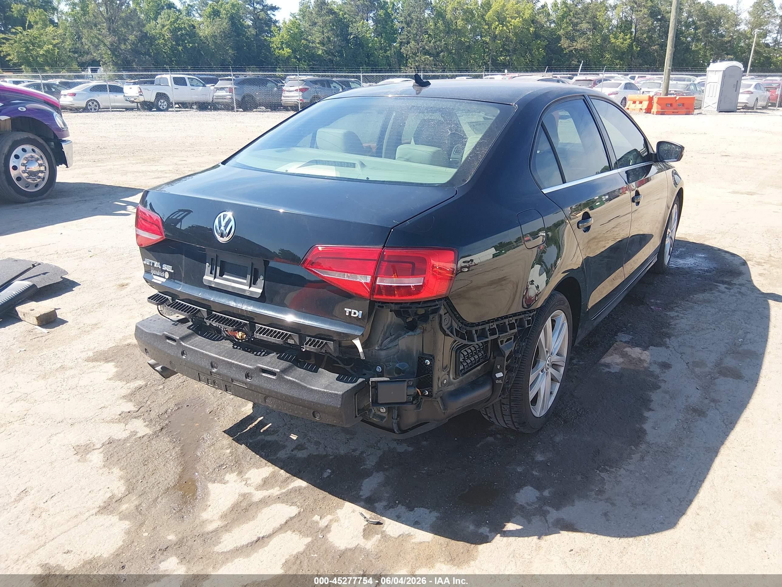 2015 Volkswagen Jetta 2.0l Tdi Sel Black vin: 3VWLA7AJ5FM238097