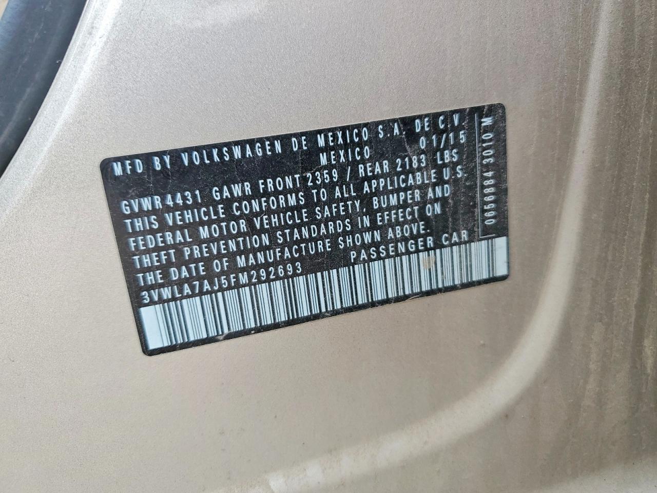 2015 Volkswagen Jetta Tdi Золотой vin: 3VWLA7AJ5FM292693