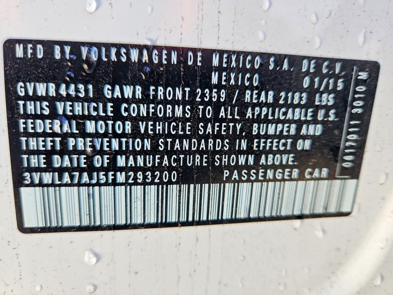 2015 Volkswagen Jetta Tdi White vin: 3VWLA7AJ5FM293200