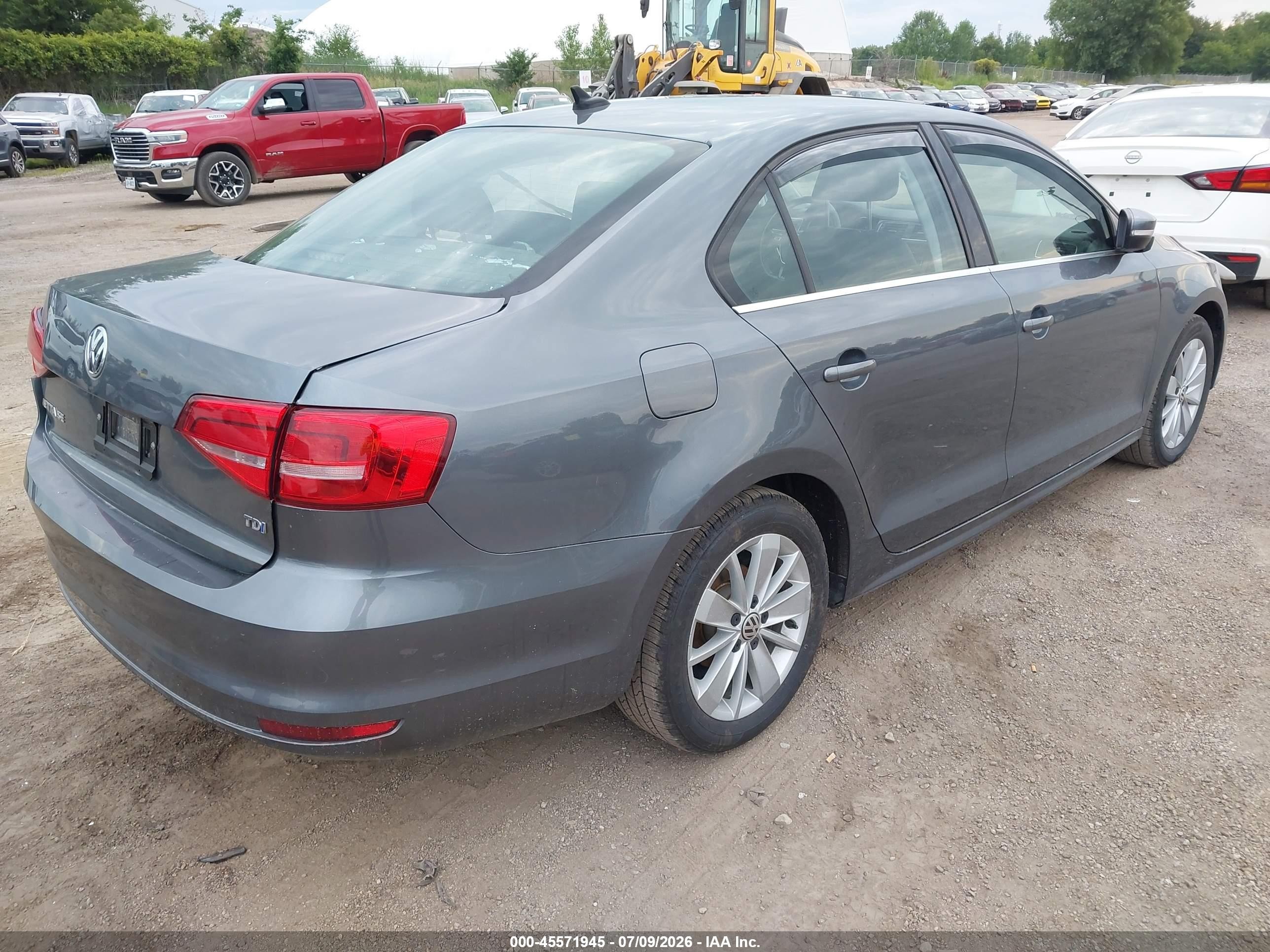 2015 Volkswagen Jetta 2.0l Tdi Se Gray vin: 3VWLA7AJ5FM320573