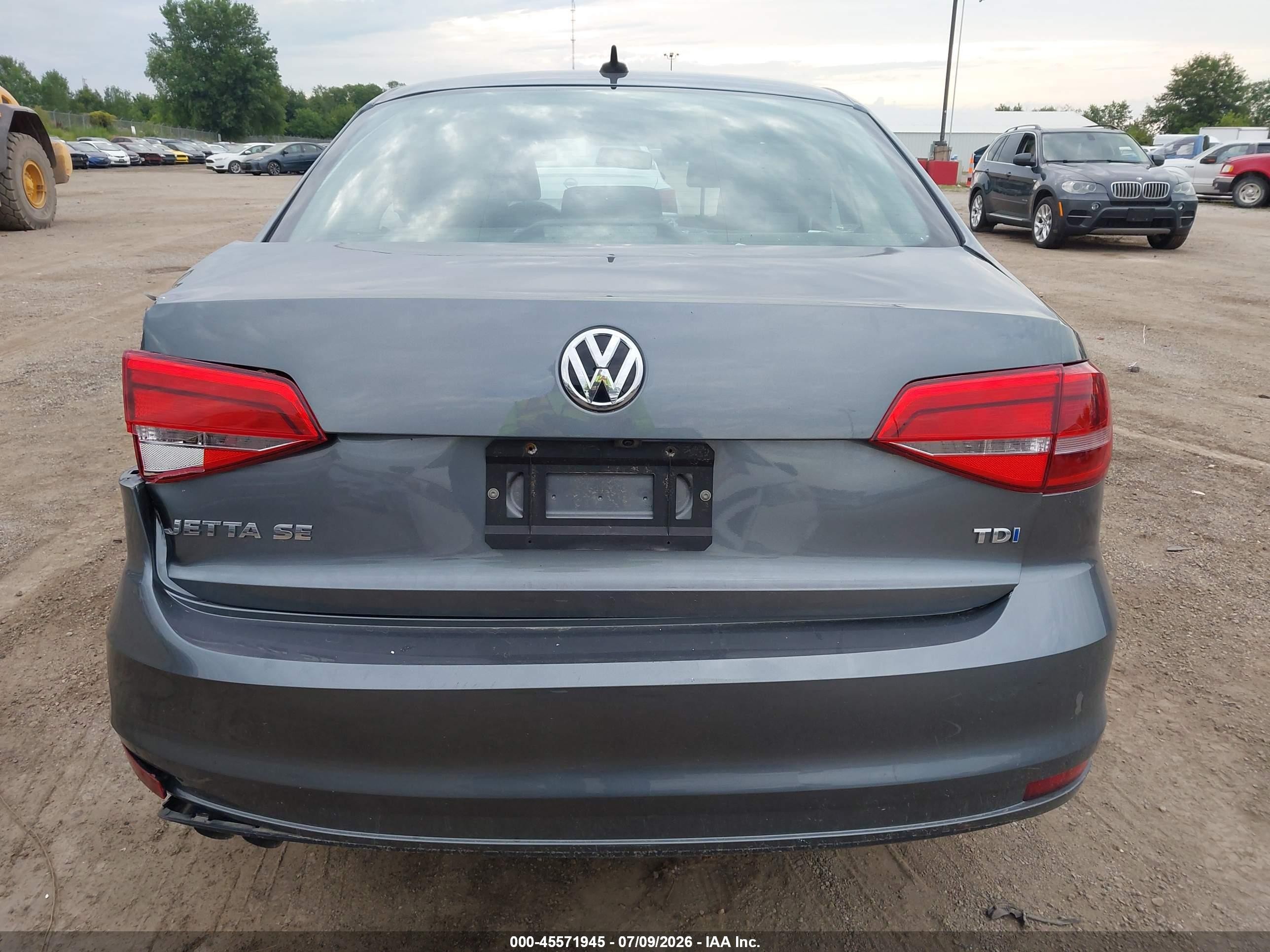 2015 Volkswagen Jetta 2.0l Tdi Se Gray vin: 3VWLA7AJ5FM320573