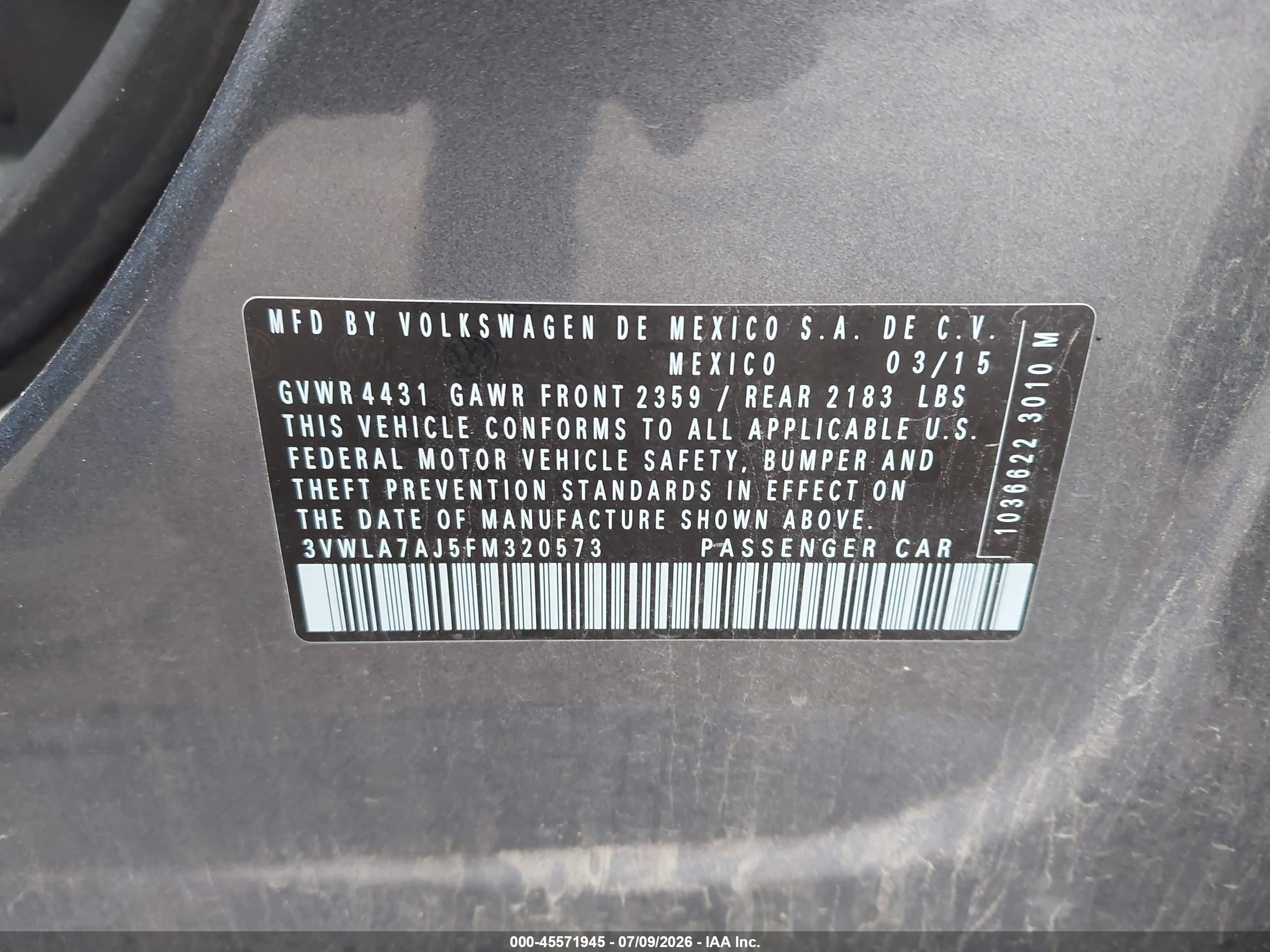 2015 Volkswagen Jetta 2.0l Tdi Se Gray vin: 3VWLA7AJ5FM320573