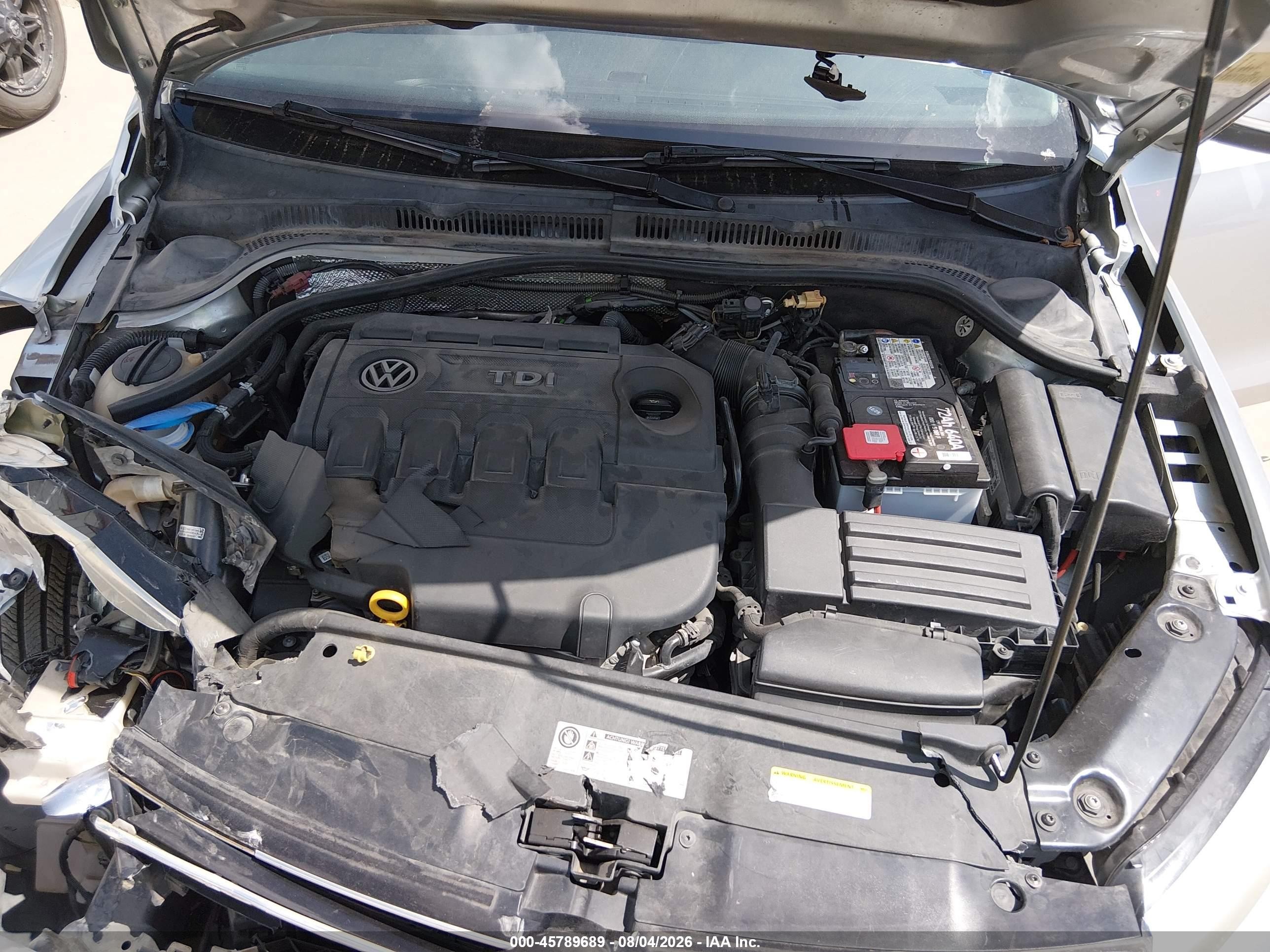 2015 Volkswagen Jetta 2.0l Tdi Se Silver vin: 3VWLA7AJ5FM324686