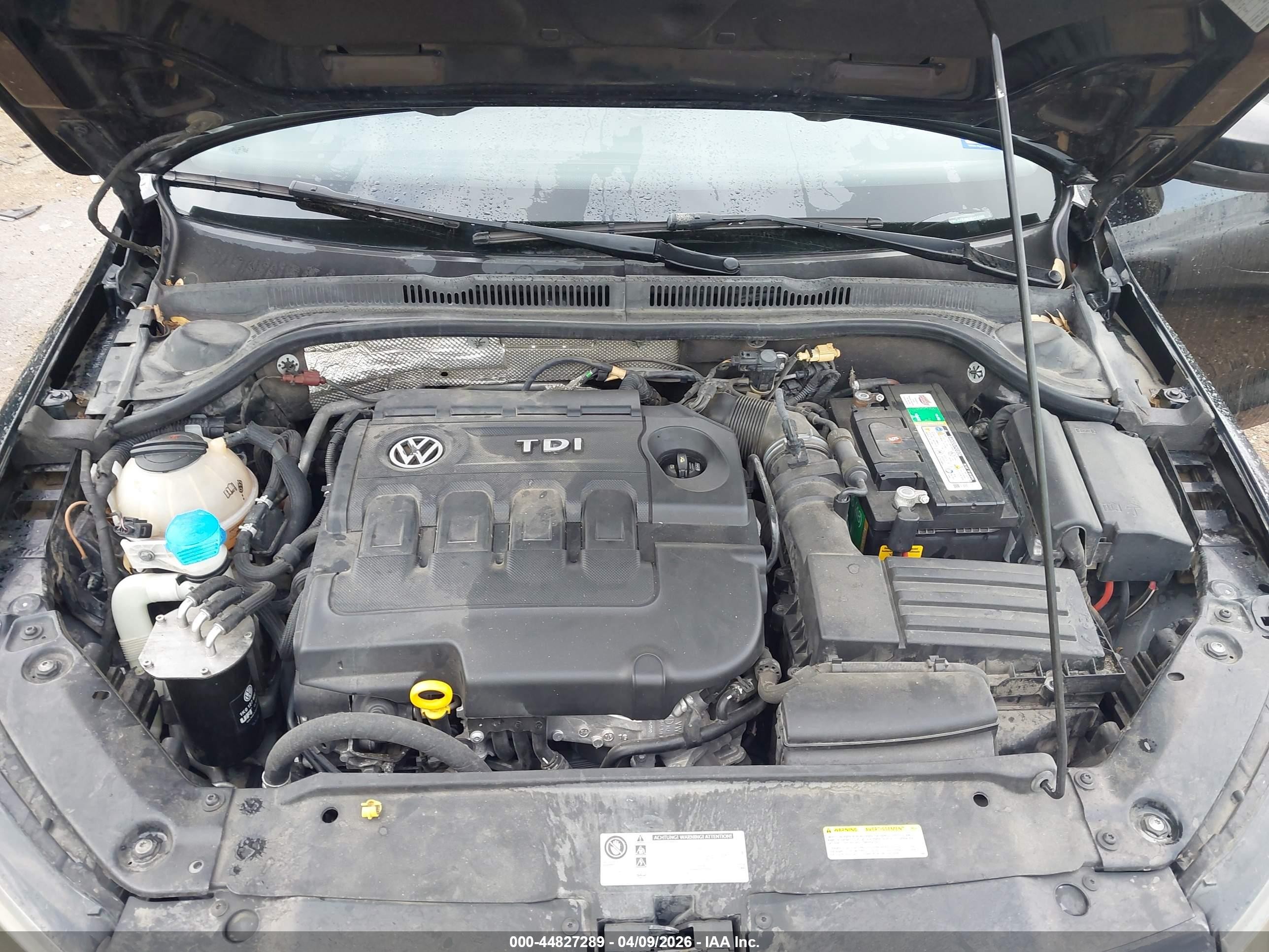 2015 Volkswagen Jetta 2.0l Tdi S Black vin: 3VWLA7AJ8FM341188